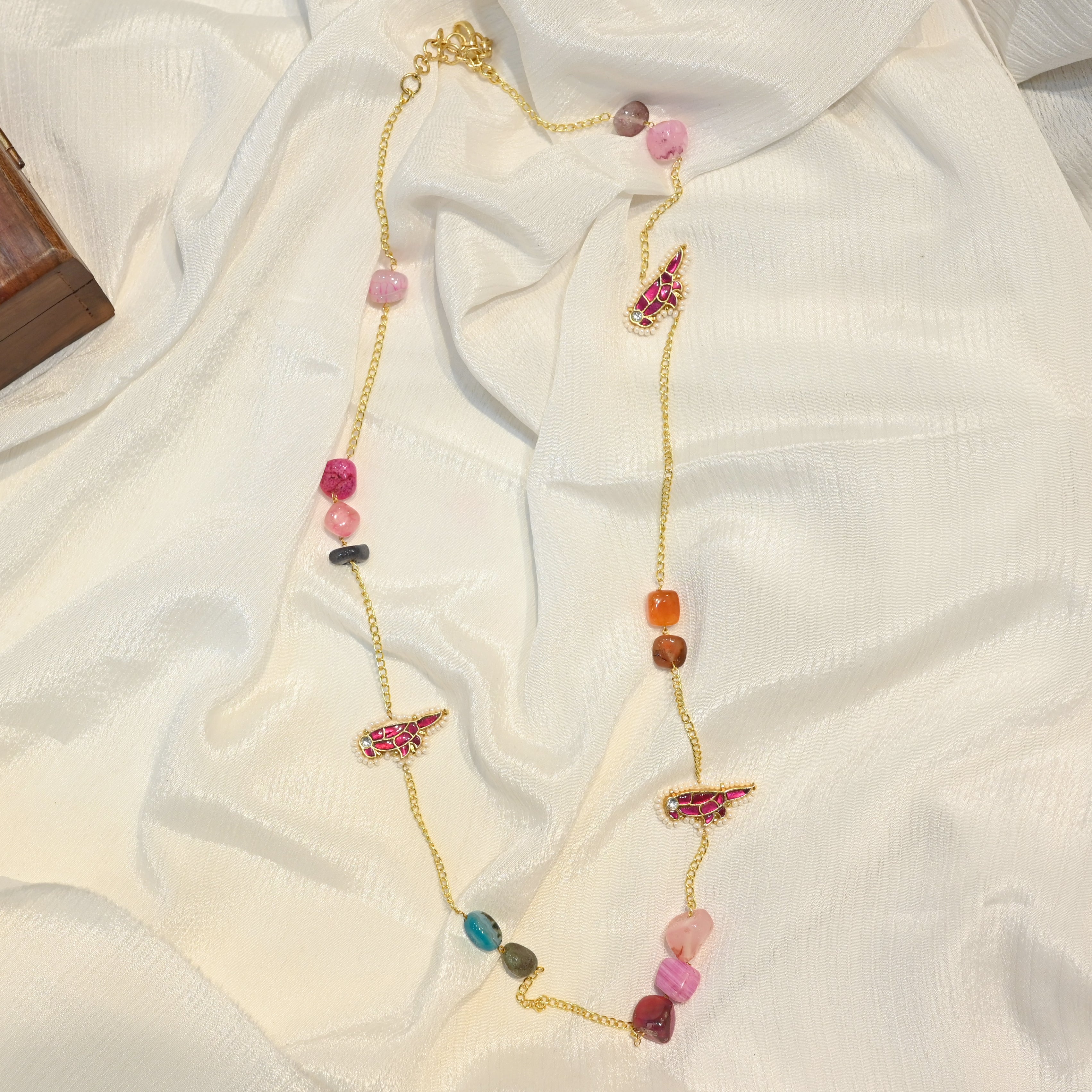SJN1103- Multi Colour Gold Plated Jadau Kundan Pendant