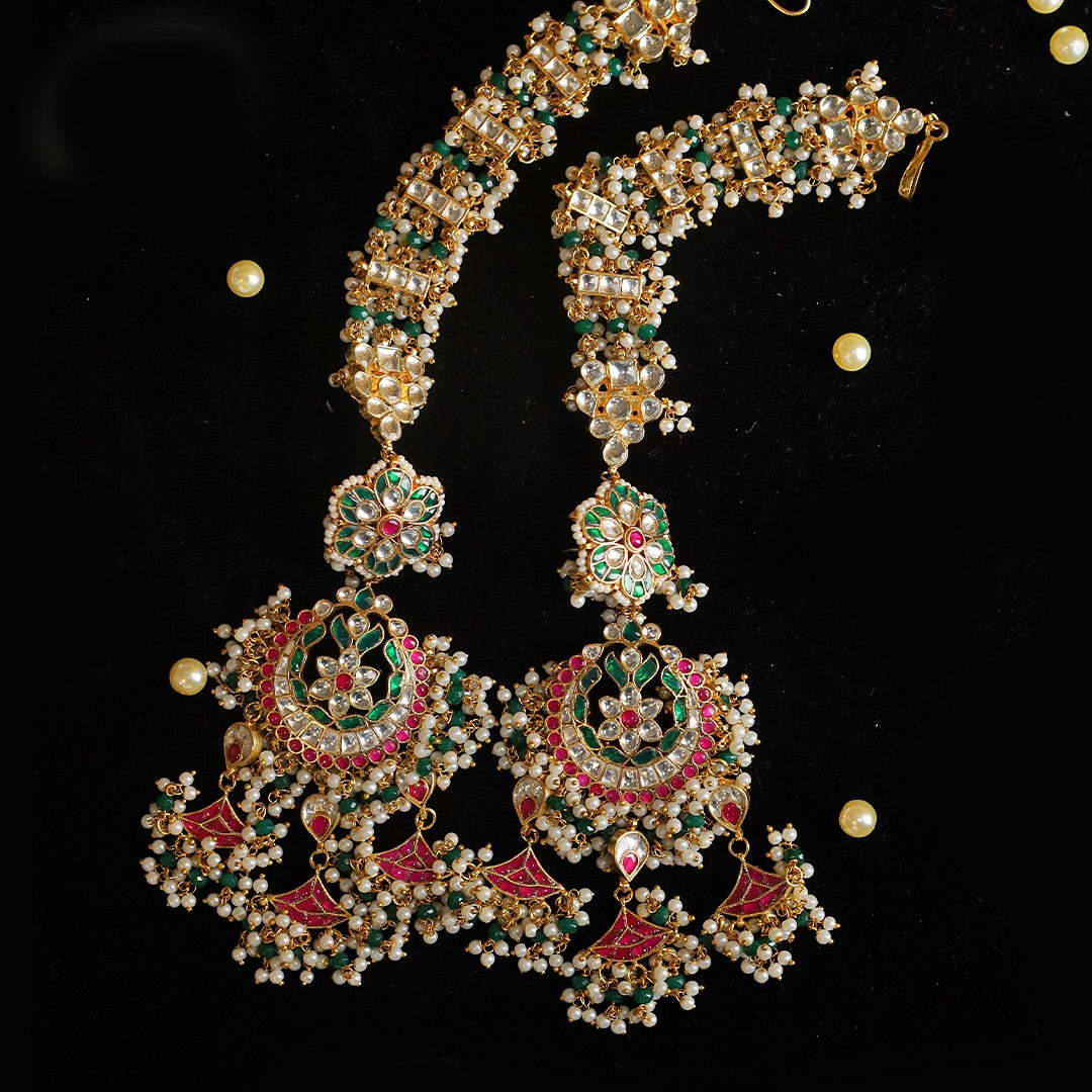 SJE1059- Multi Colour Gold Plated Jadau kundan Dangler Earrings