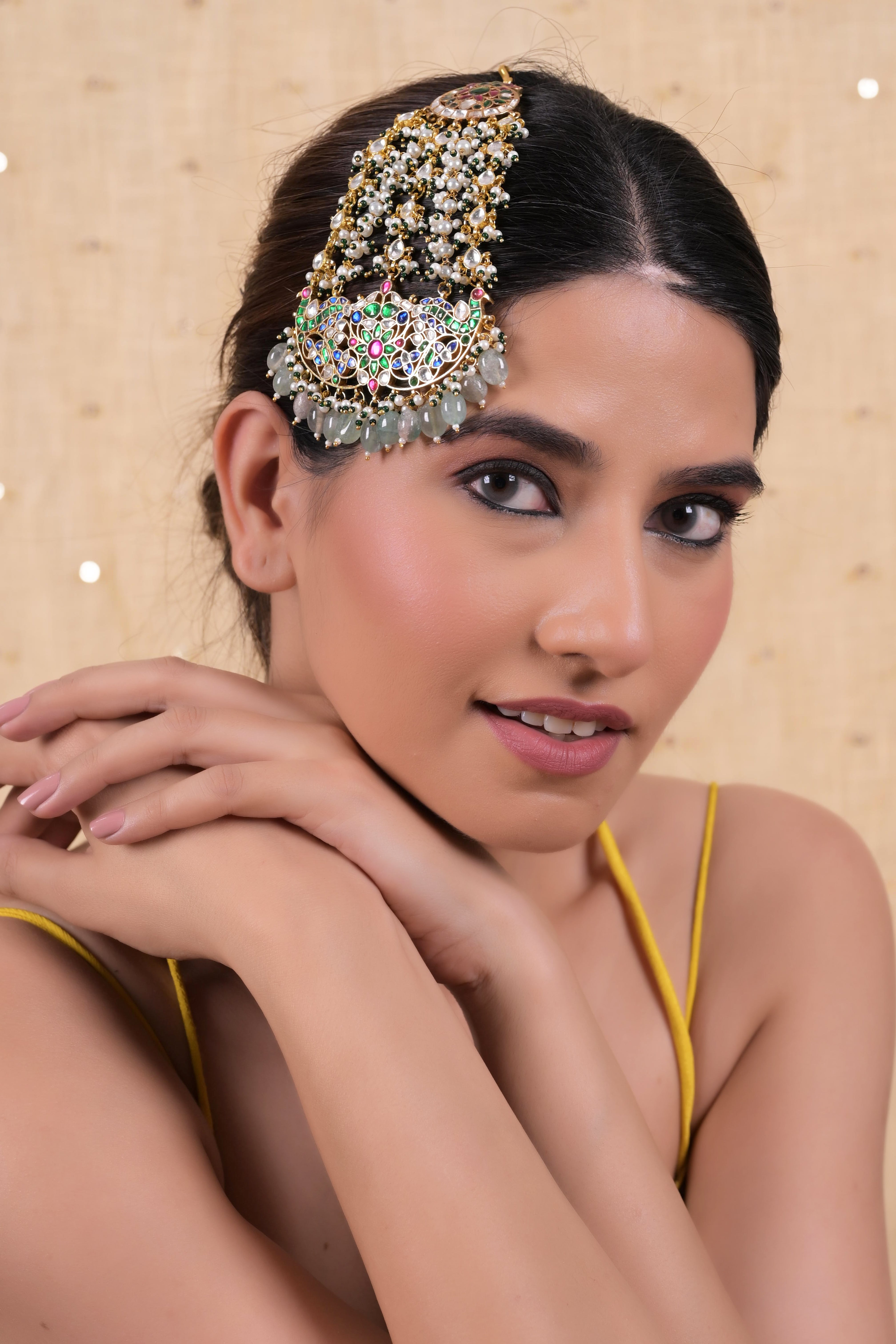 SJPA1009- Multi Colour Gold Plated Jadau Kundan Passa