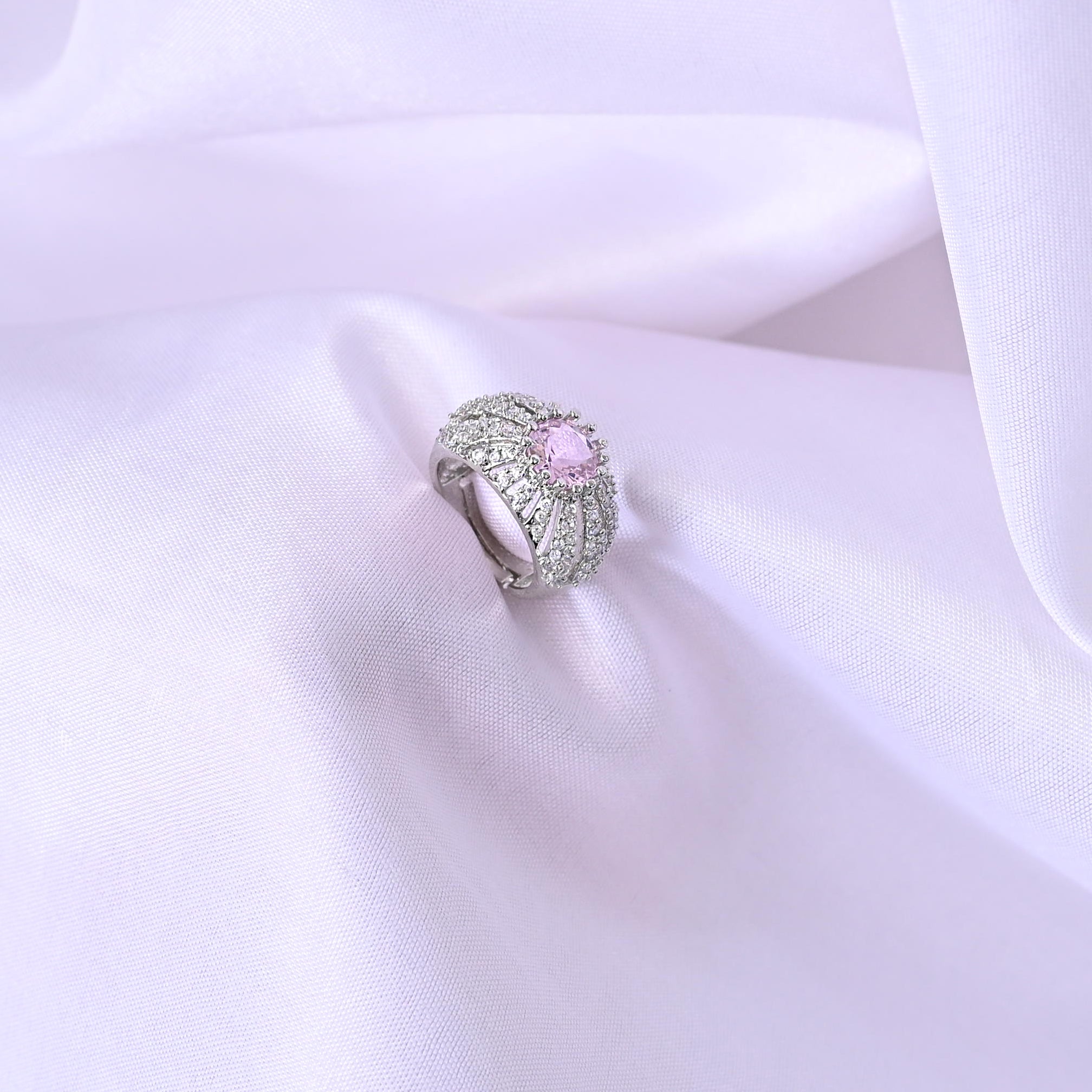 SJR0030- Blue Colour Silver Plated Faux Diamond Ring