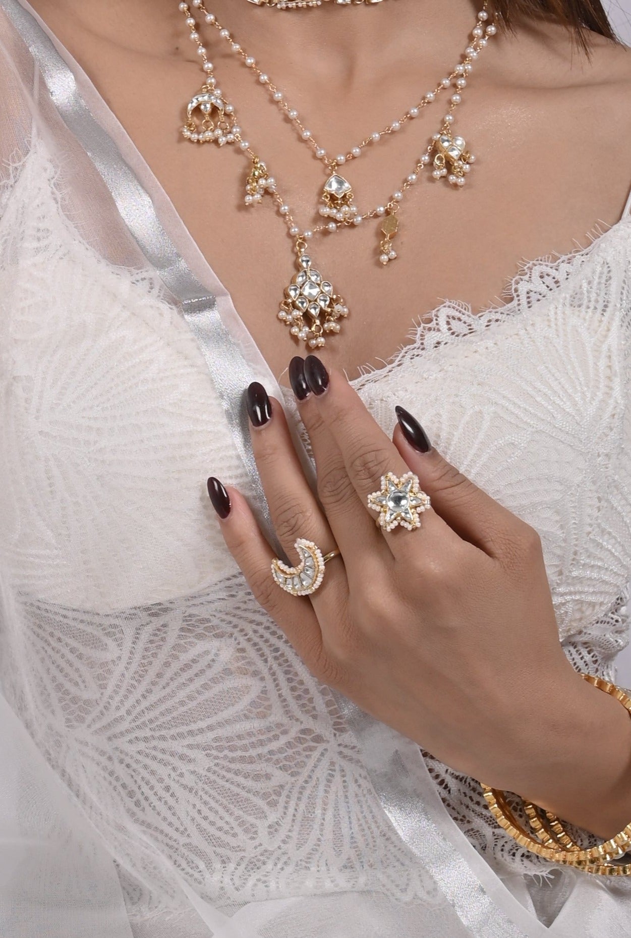 Akala Chand Jadau Kundan Ring