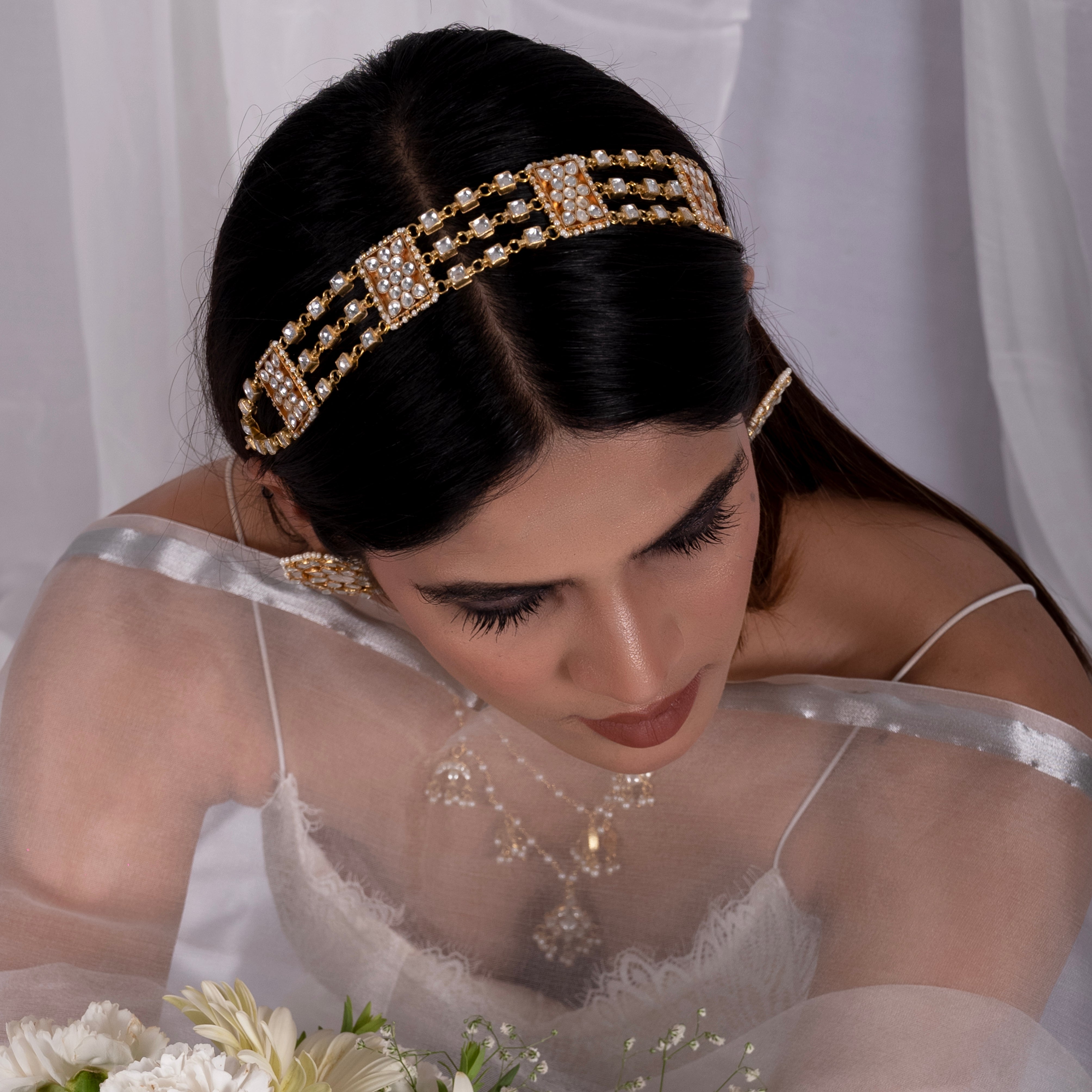 StargazerLily Kundan Headband/Sheeshphool