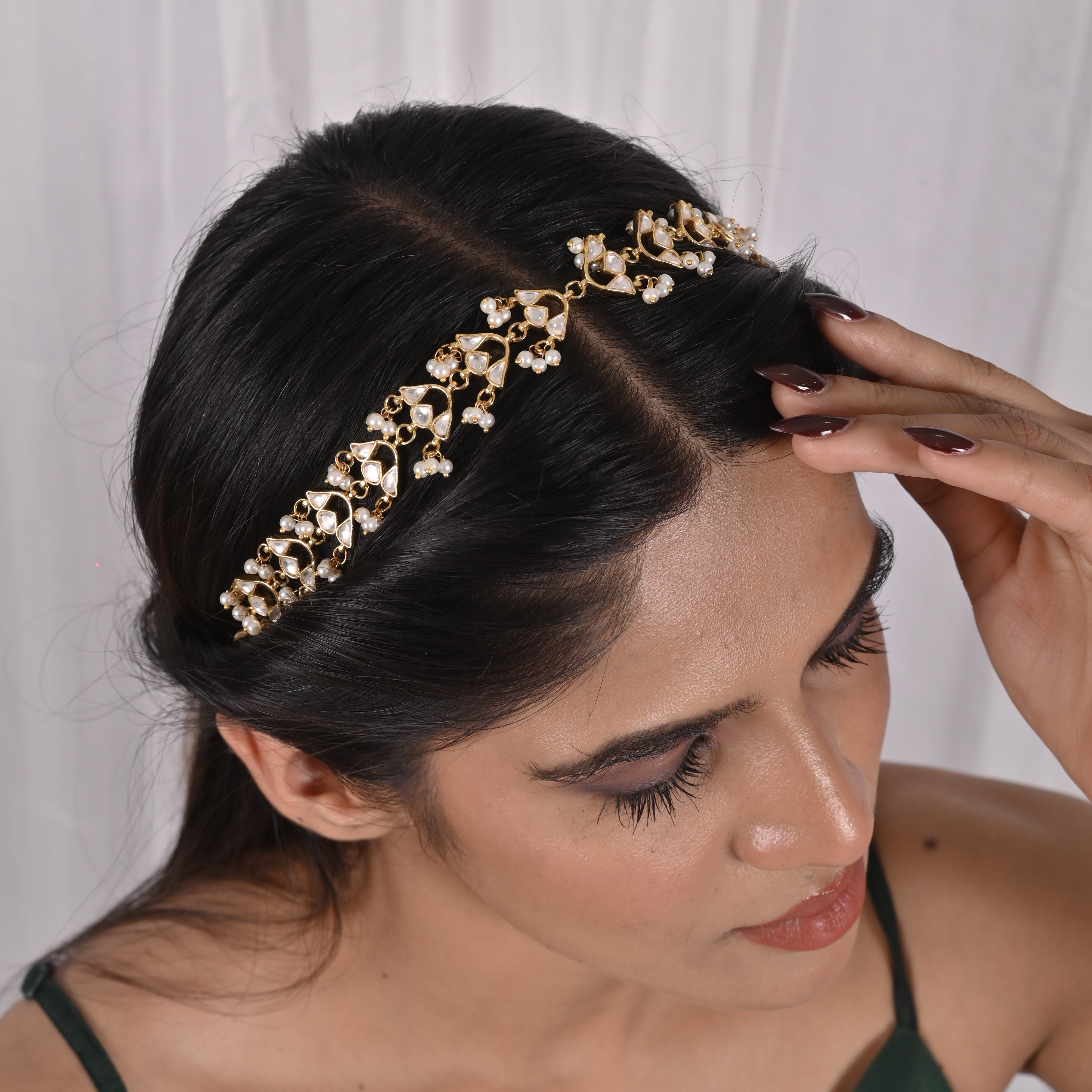 Orientallily Jadau Kundan Headband