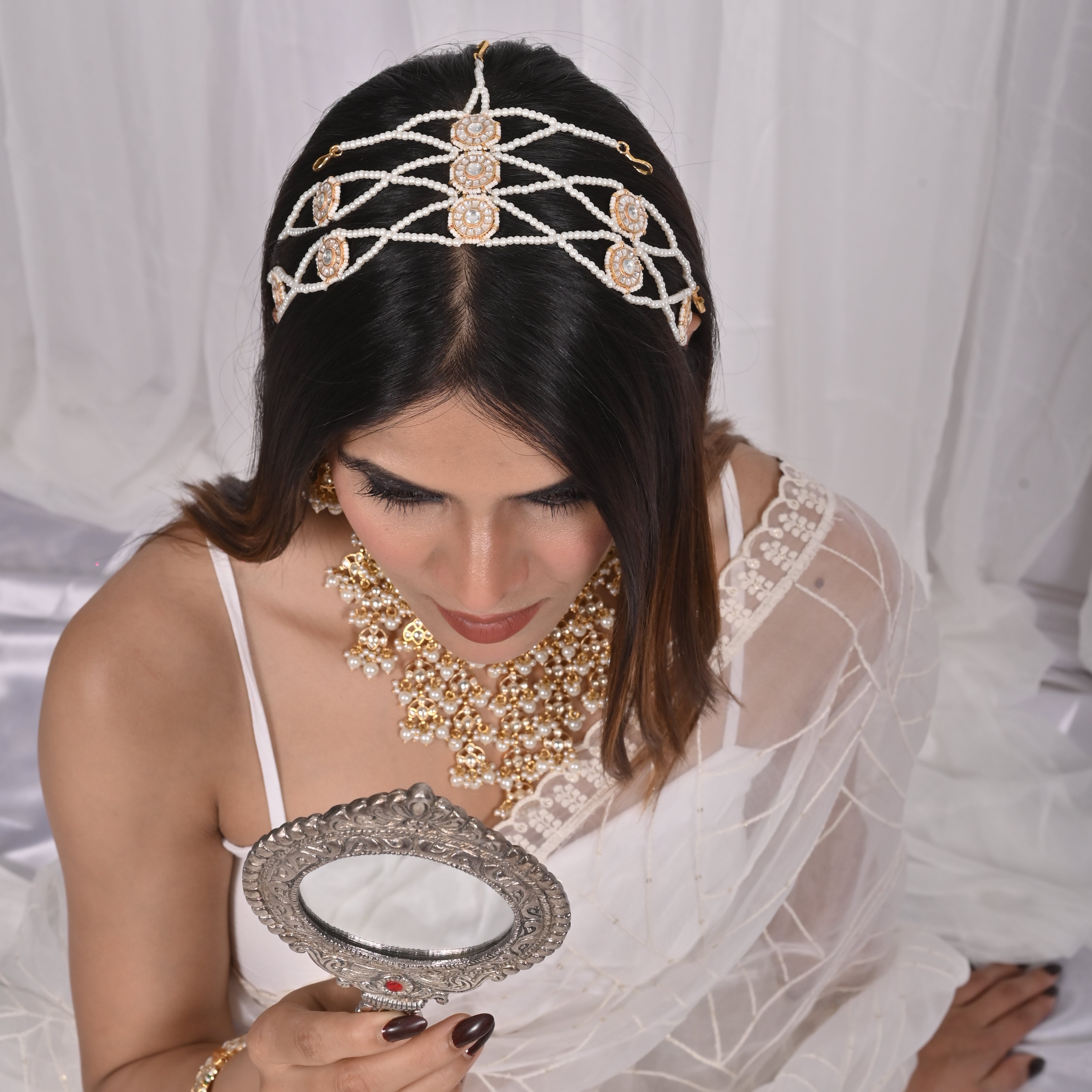Virburnam Pearl Kundan Headband