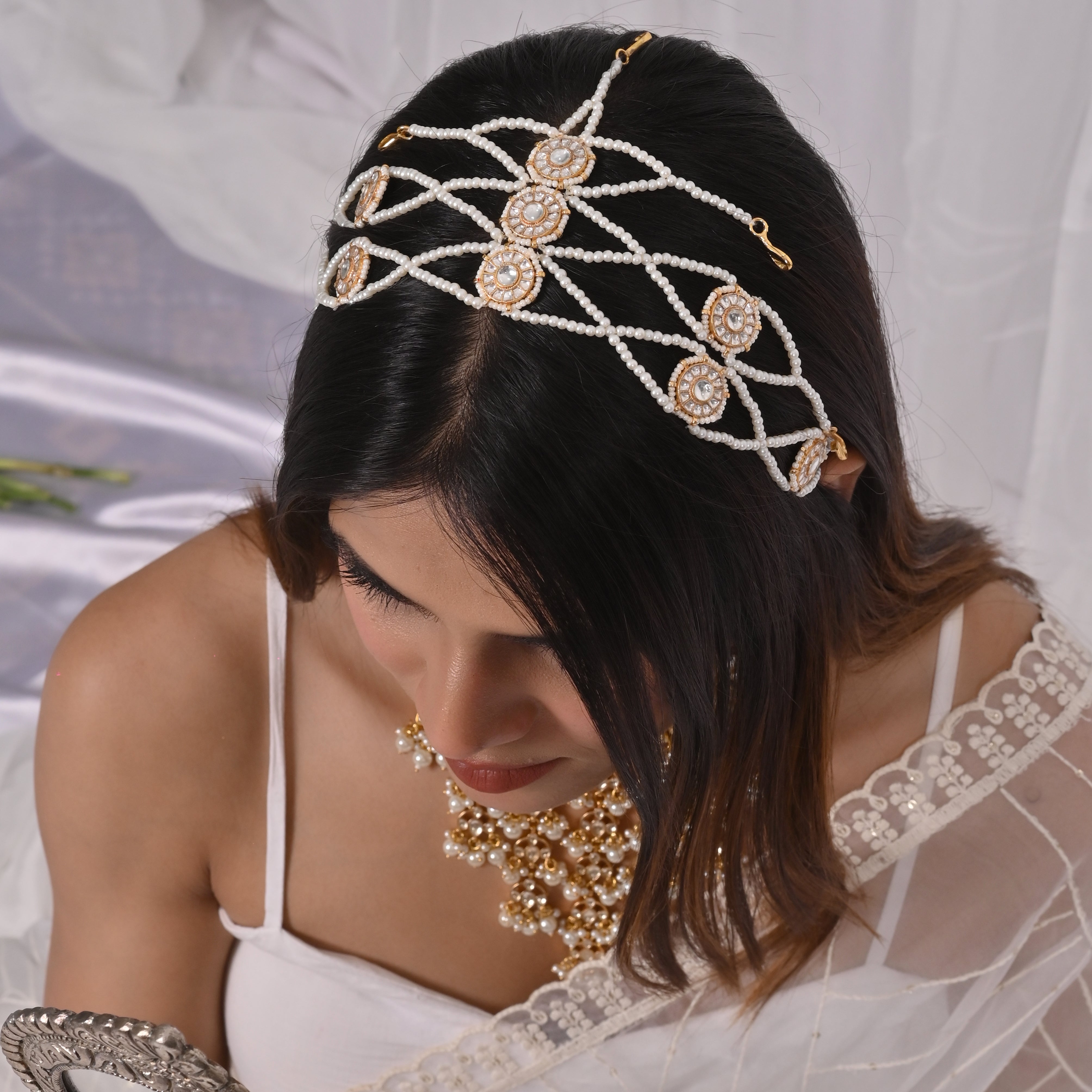 Virburnam Pearl Kundan Headband