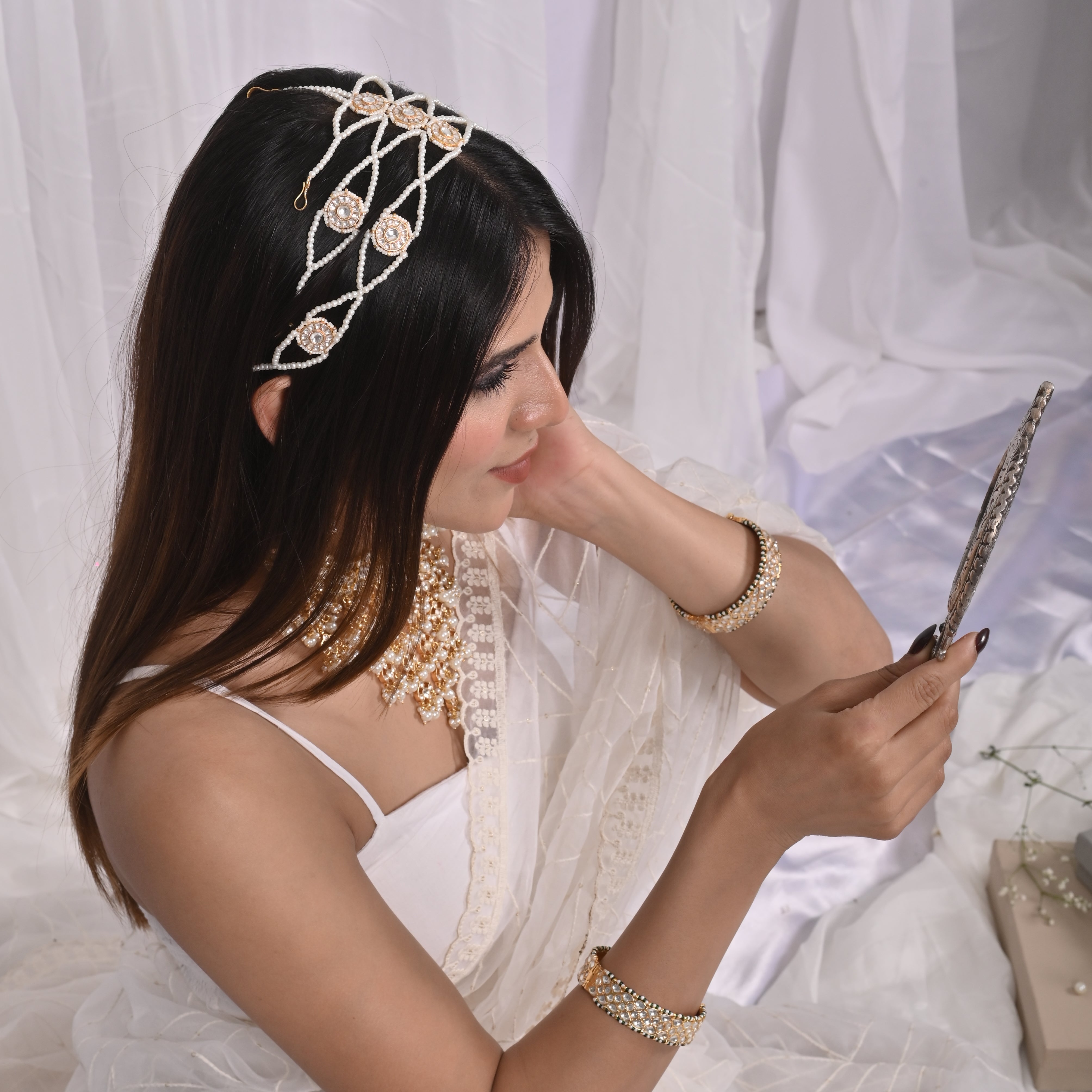 Virburnam Pearl Kundan Headband