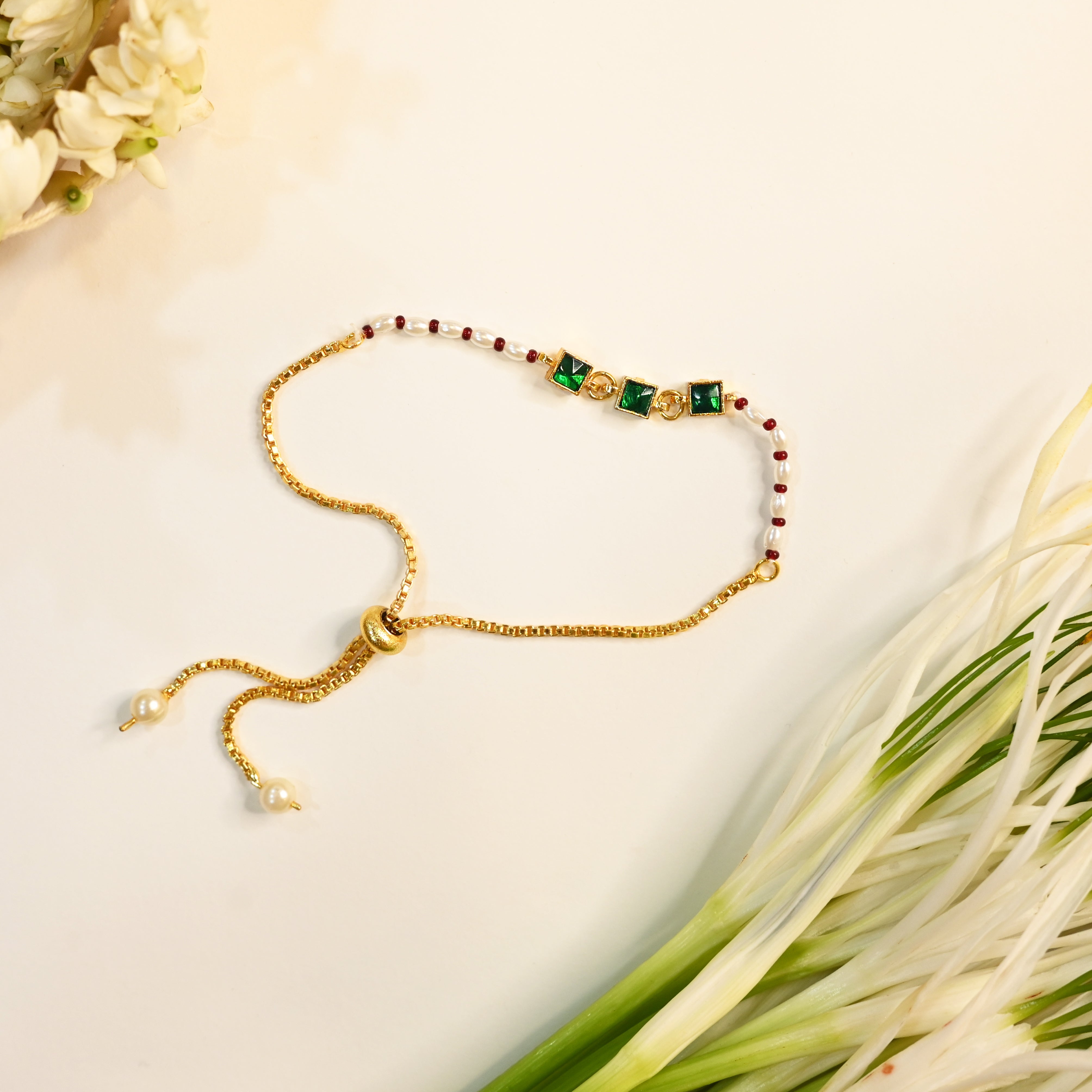 SJRB1032- Multi Colour Gold Plated Jadau Kundan Rakhi