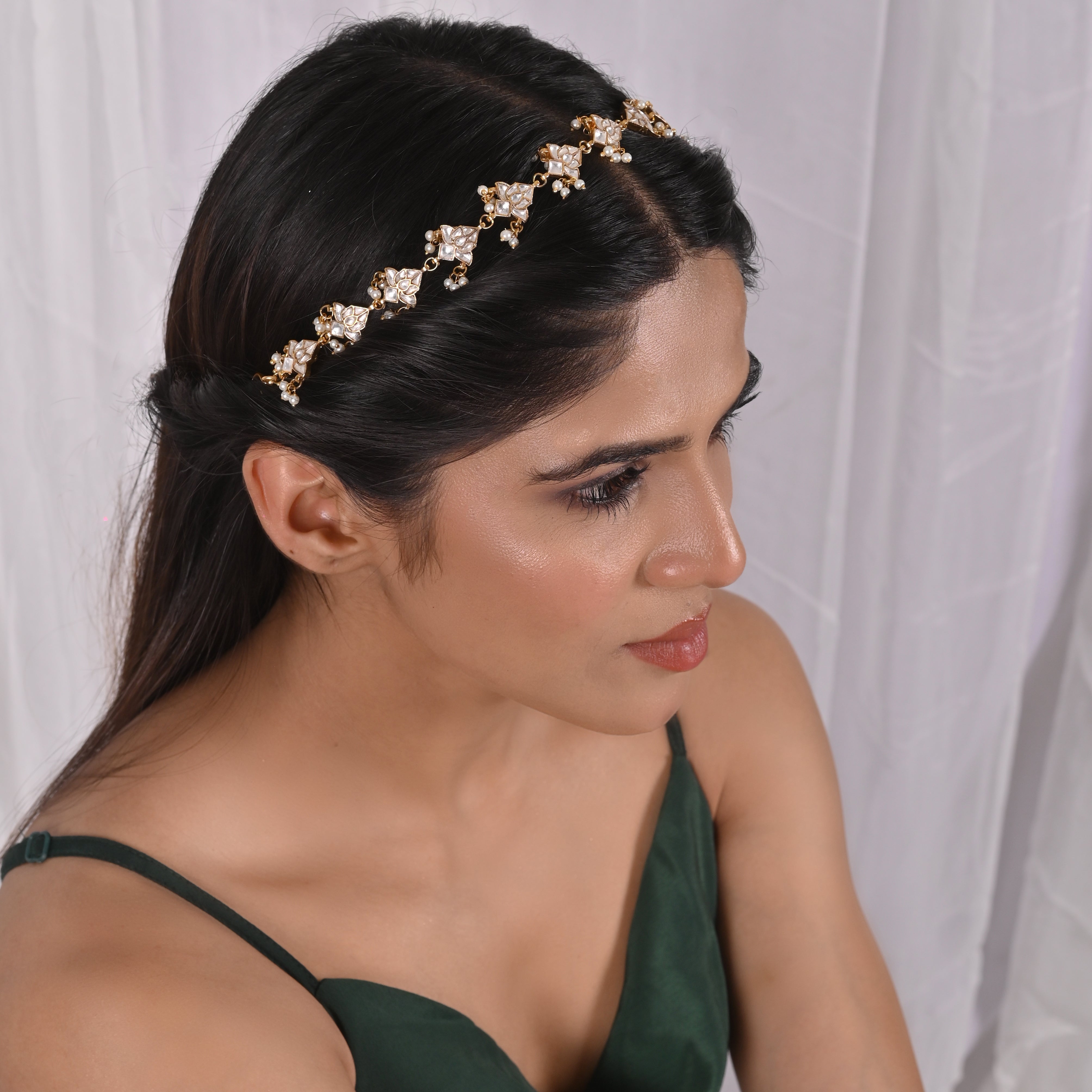 Pansy Mother of Pearl Headband/Sheeshphool