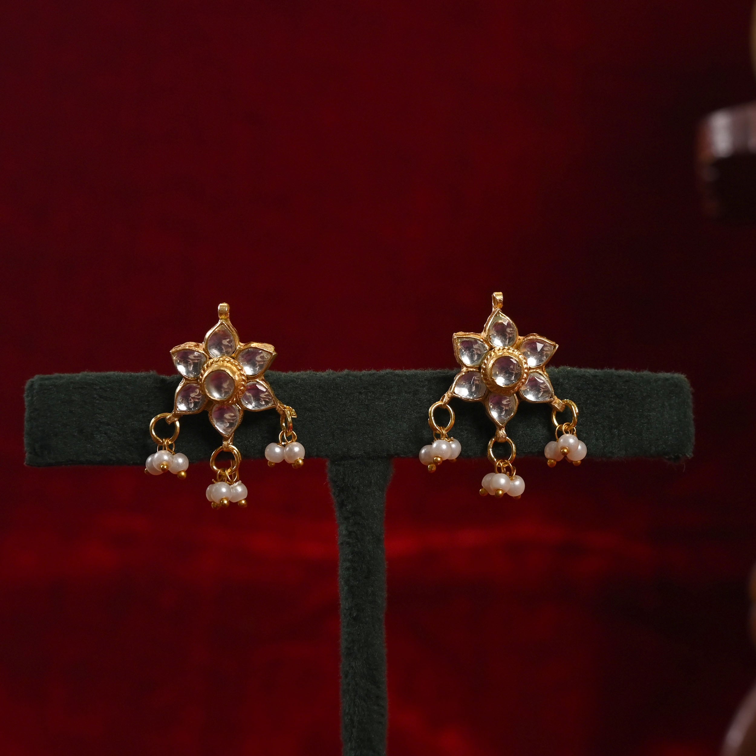 SJN1085- Multi Colour Gold Plated Jadau Kundan Fusion Choker with Earrings