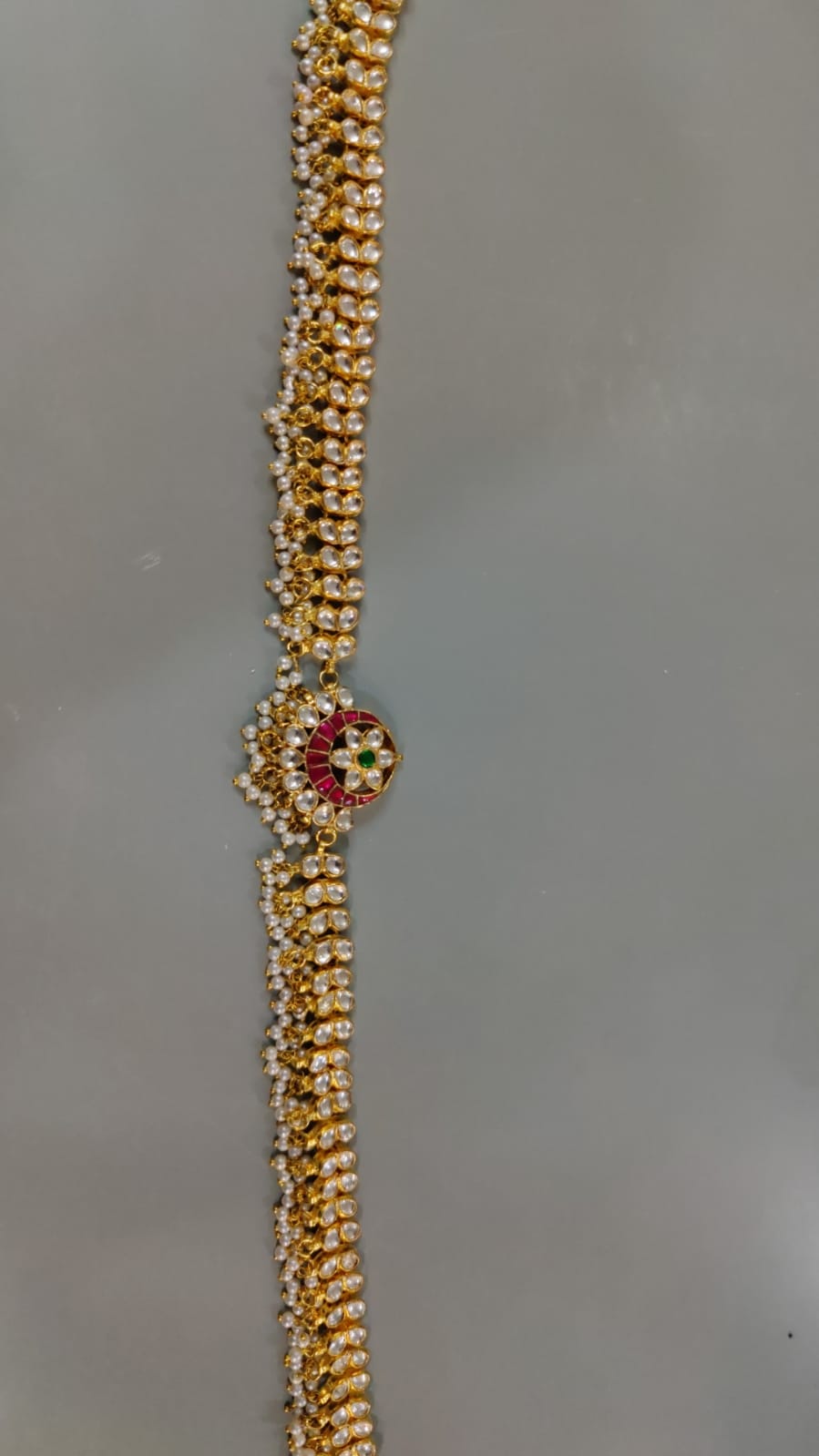 Multi Colour Gold Plated Jadau Kundan Waistbelt