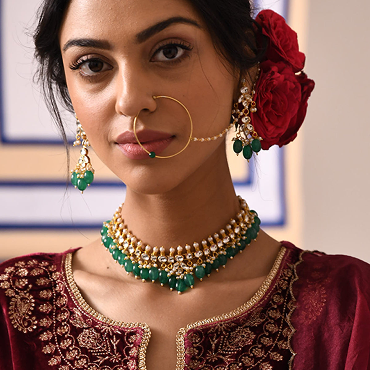 Adhriti Jadau Kundan Necklace Set