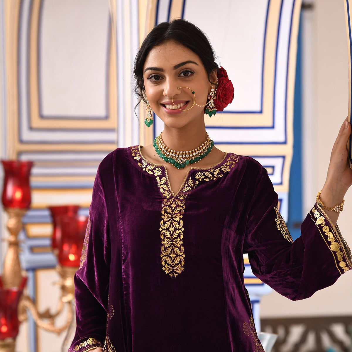 Adhriti Jadau Kundan Necklace Set