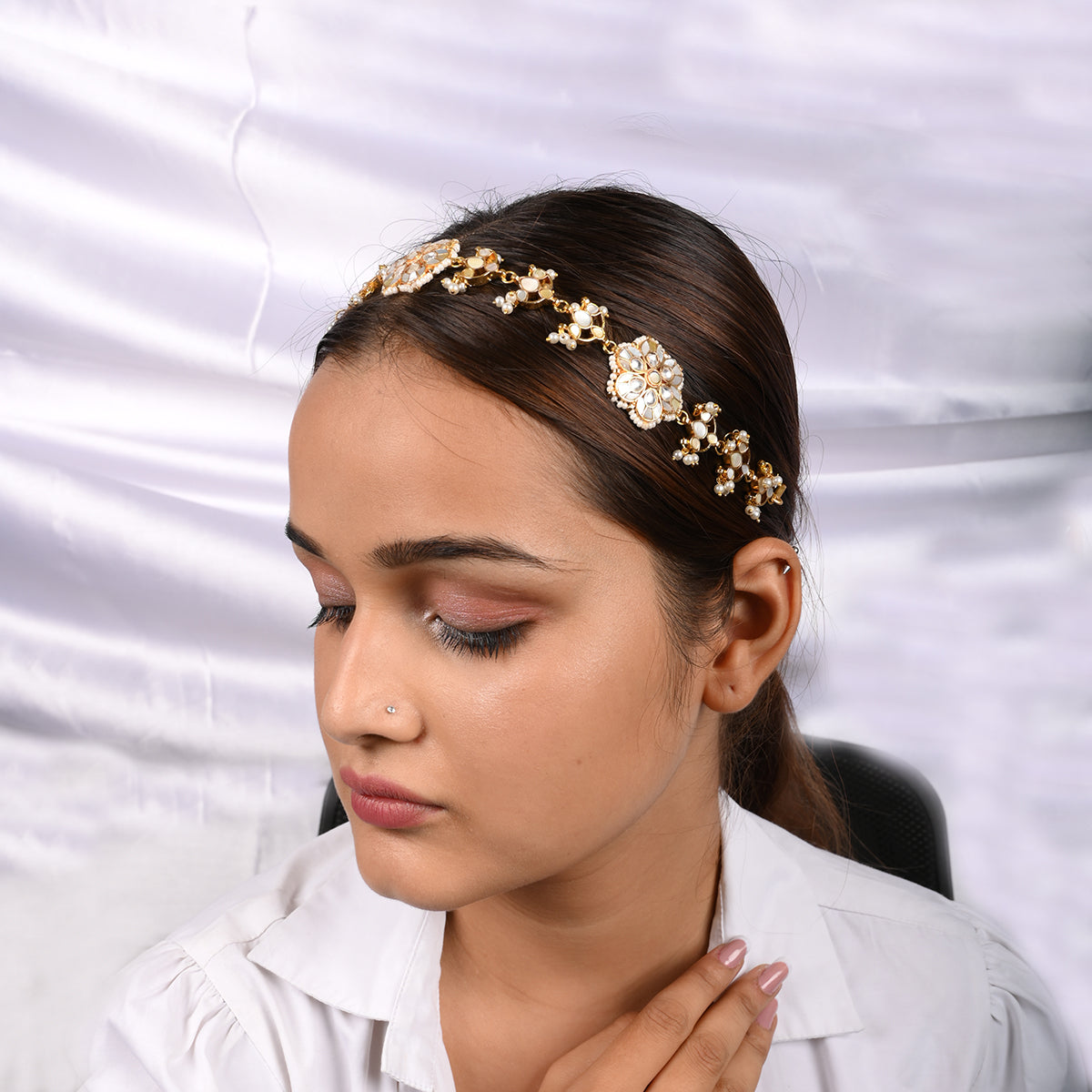 Sorrel Mother Of Pearl Headband/Sheeshphool