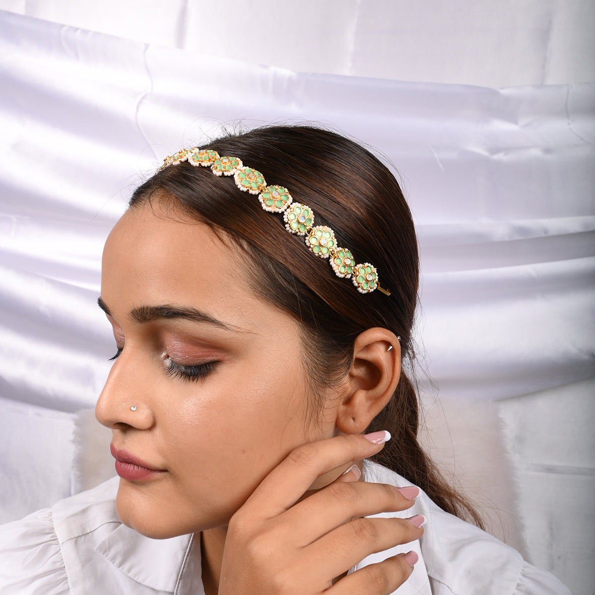 Azalea Emerald Headband/Sheeshphool