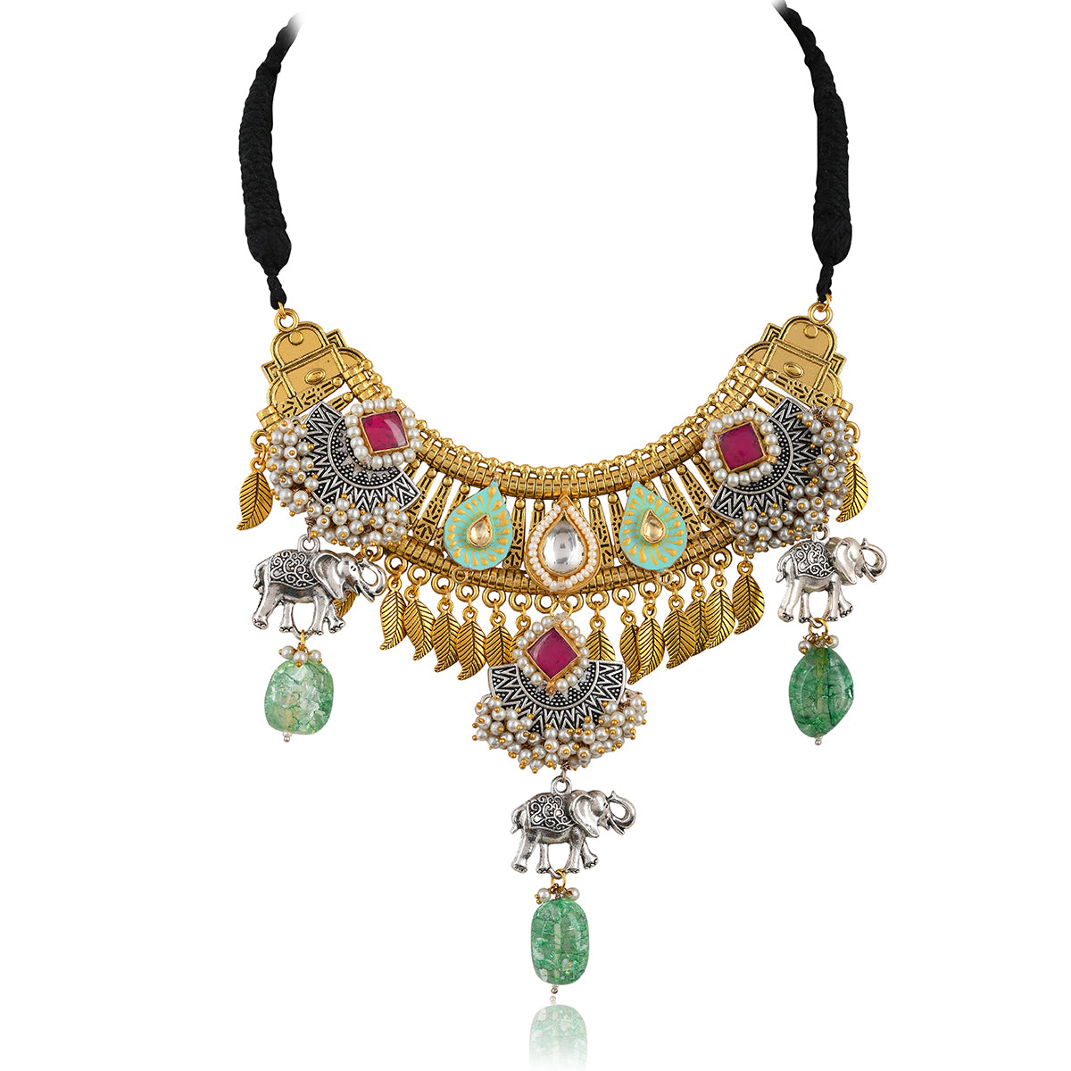 SJTN006-Multicolor Gold Plated Necklace Set