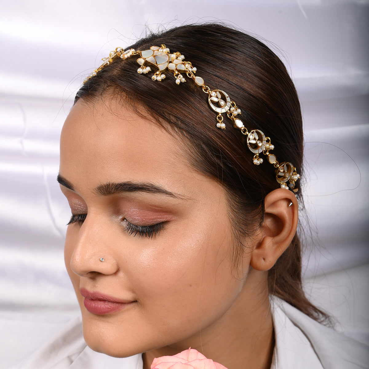 Rue Mother Of Pearl Headband/Sheeshphool