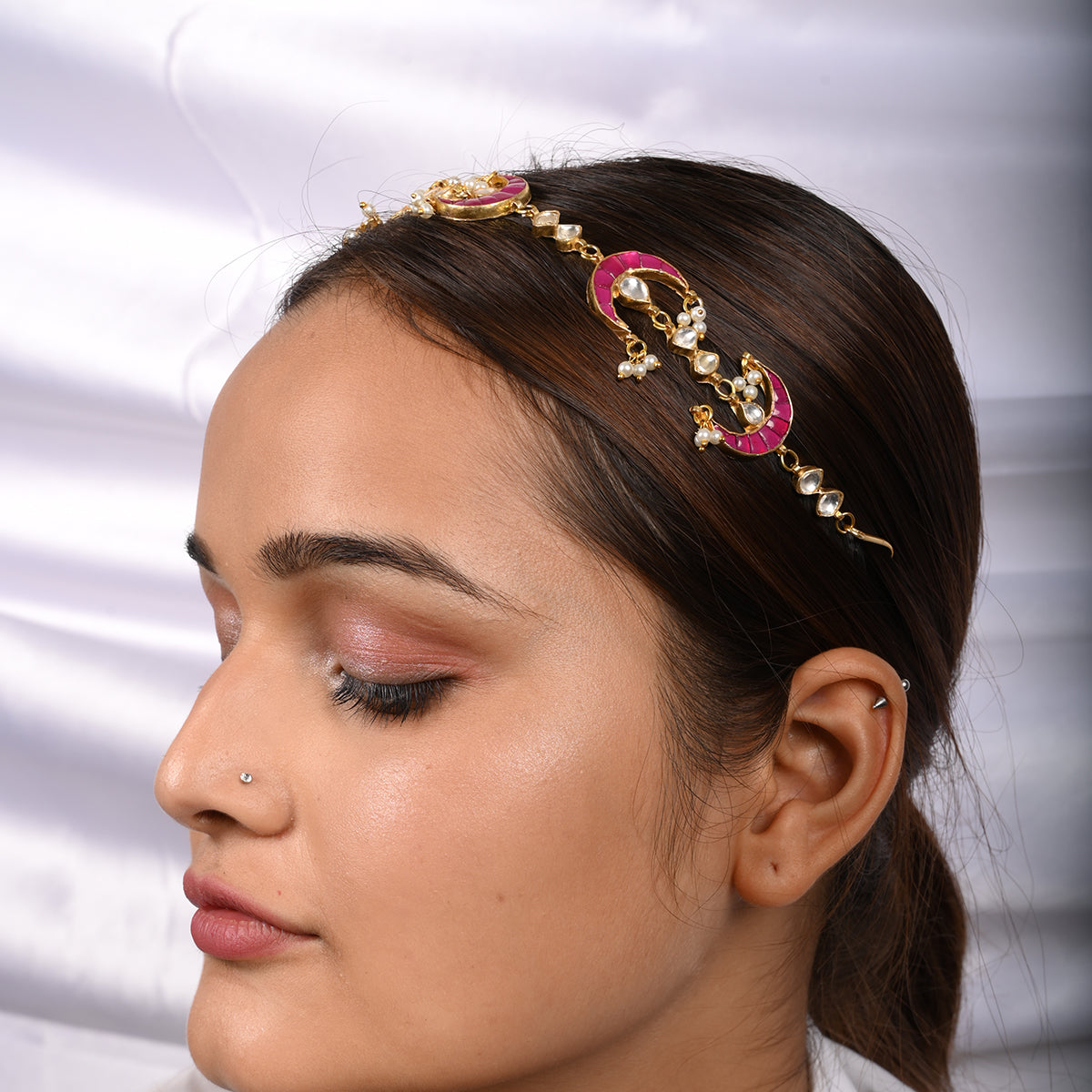 Suri Pink Headband/Sheeshphool