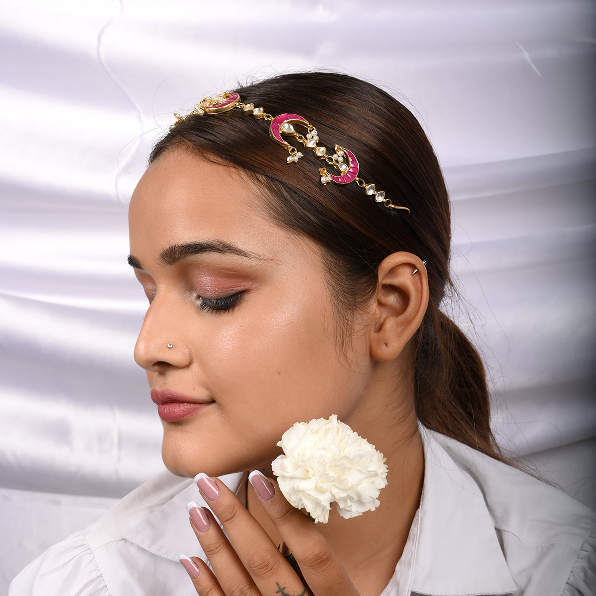 Suri Pink Headband/Sheeshphool
