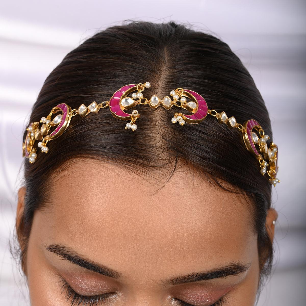 Suri Pink Headband/Sheeshphool