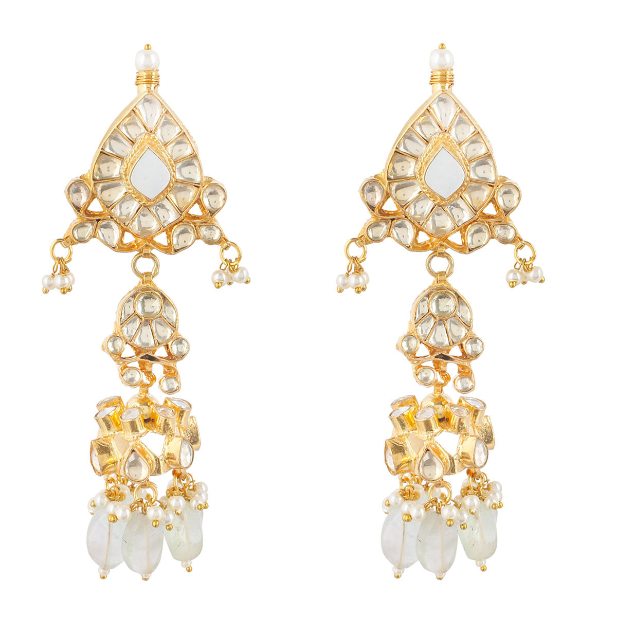 SJN007-White Color Gold Plated Jadau Kundan Choker Set