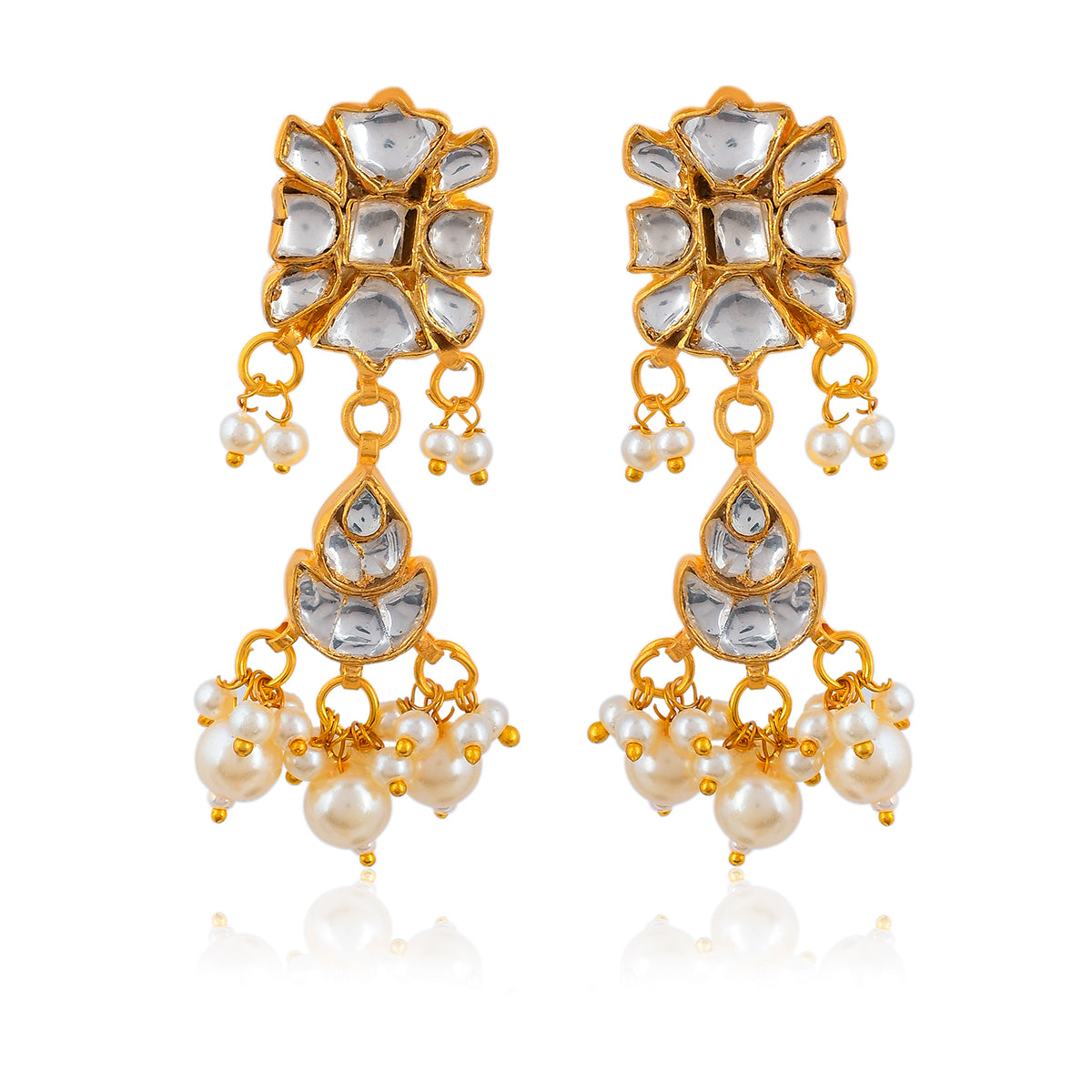 SJN011- White Color Gold Plated Jadau Kundan Choker Set