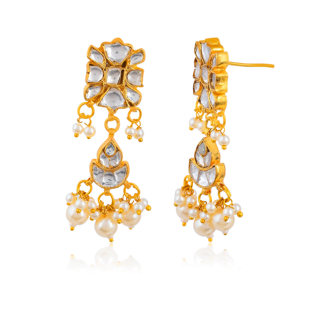 SJN011- White Color Gold Plated Jadau Kundan Choker Set