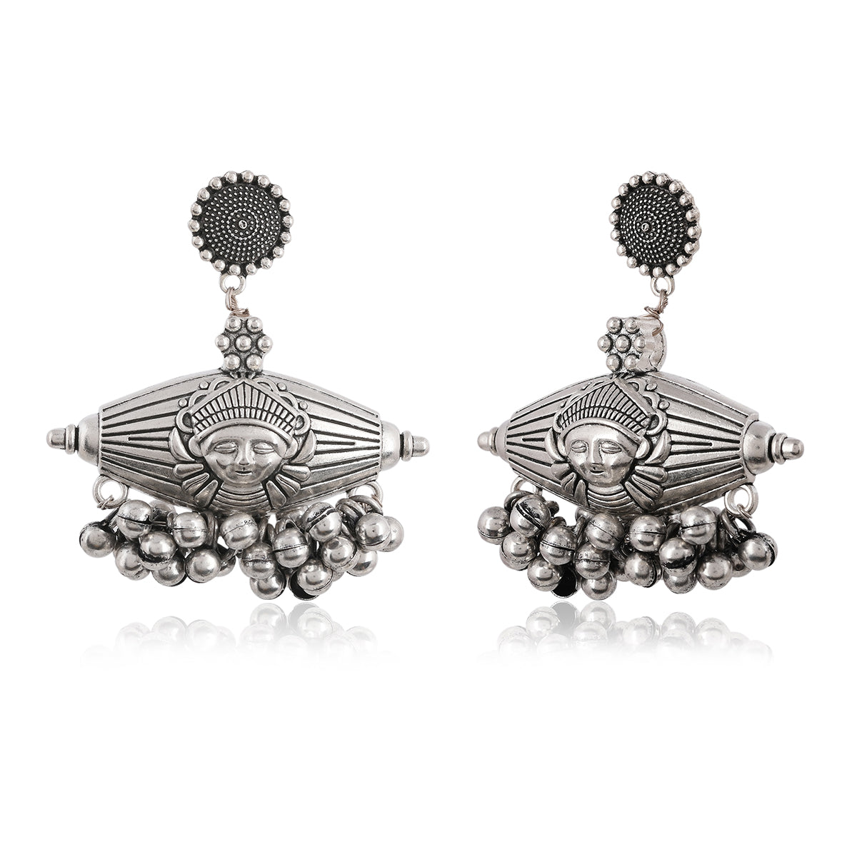 SJTE002- Oxidized Tribal Earrings
