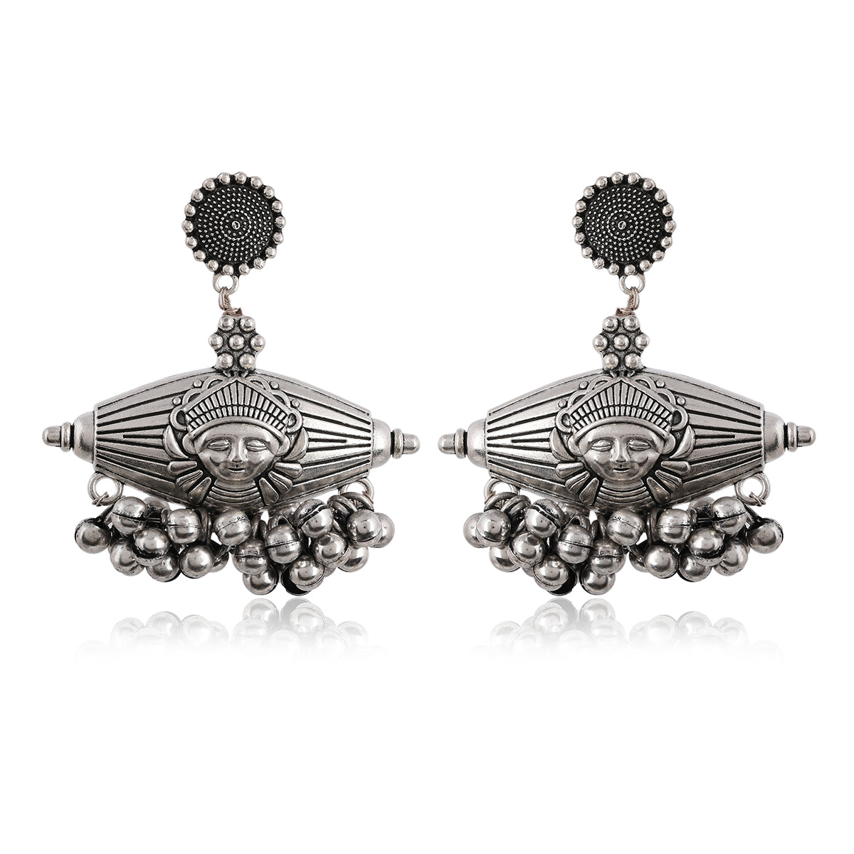 SJTE002- Oxidized Tribal Earrings