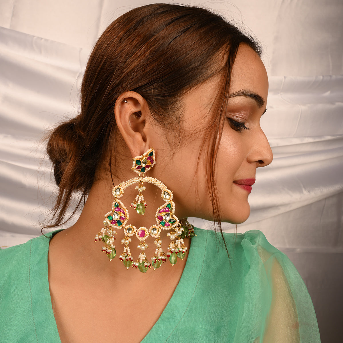 Achyut Long Bali Style Earrings