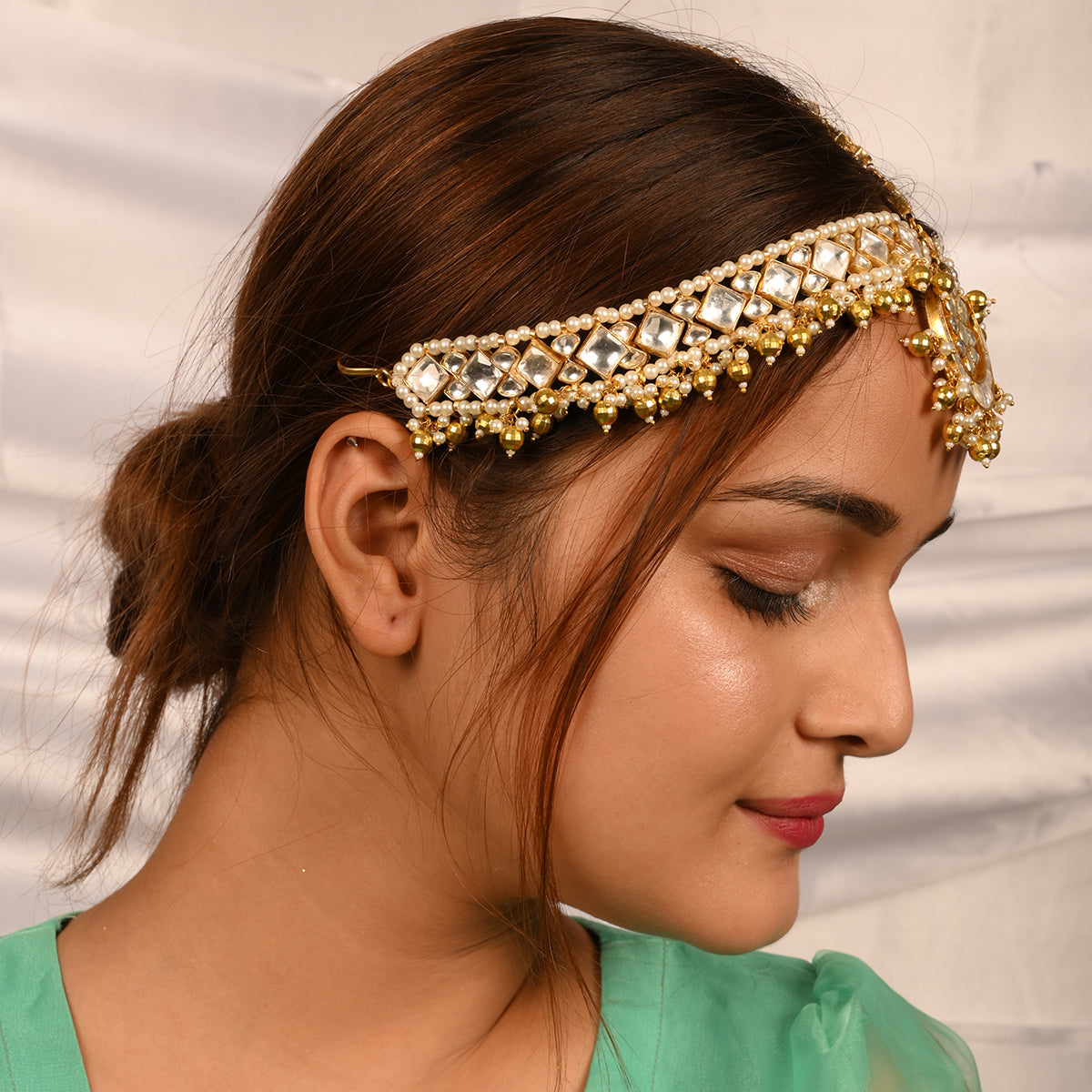 Calla Jadau Kundan Headband/Sheeshphool