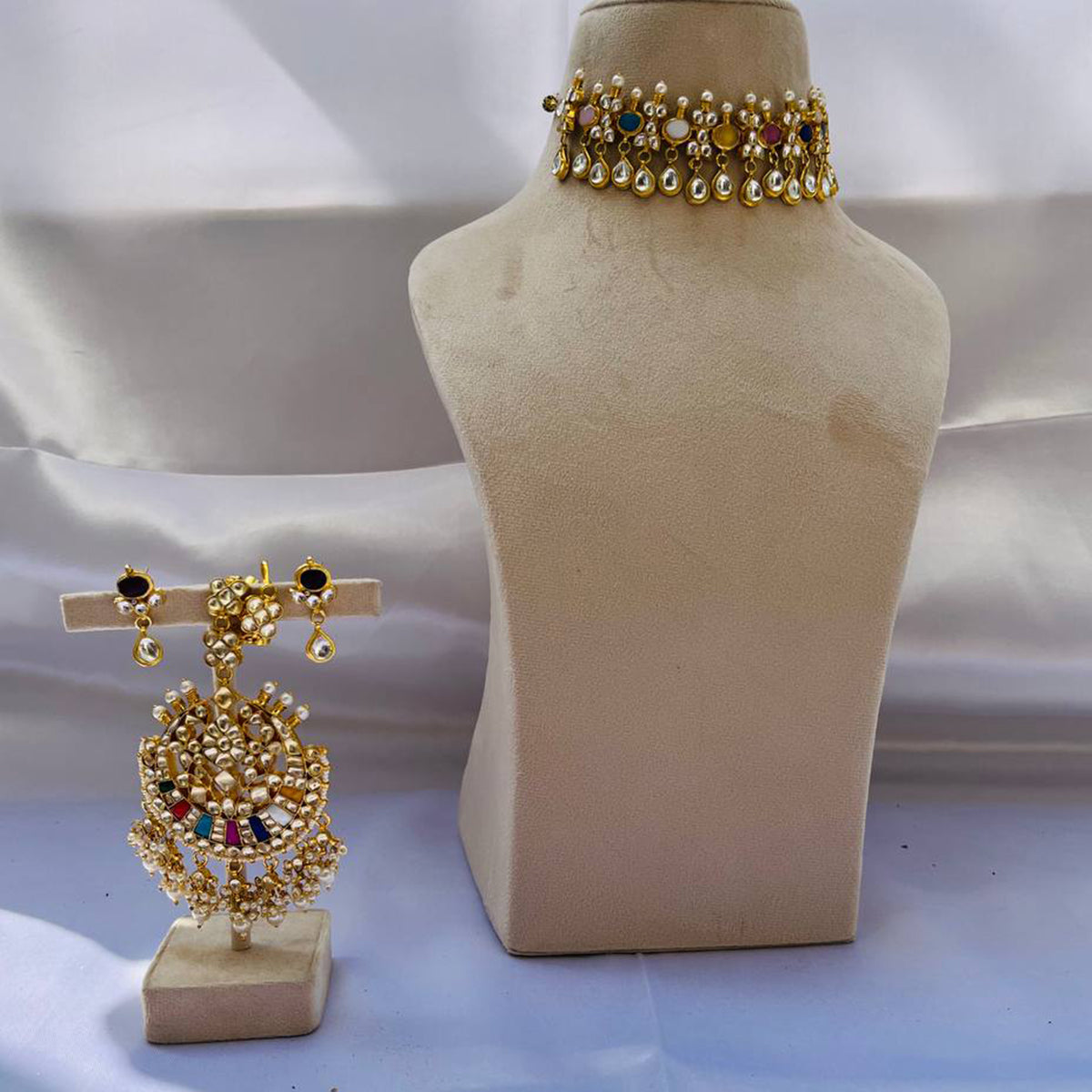 Aadhila Multi Choker Set with Tika