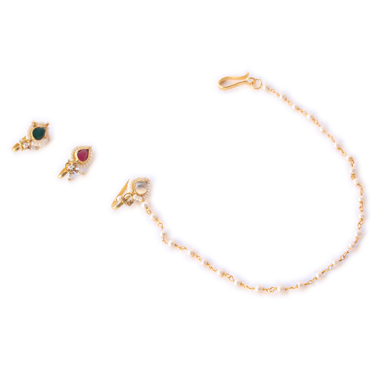 Aleeha Tear Drop Kundan Nosepin