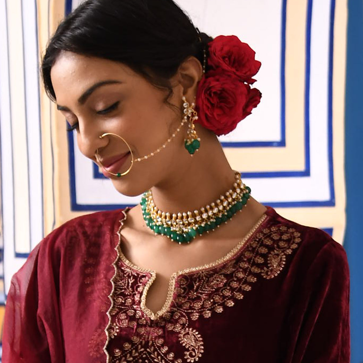Adhriti Jadau Kundan Necklace Set