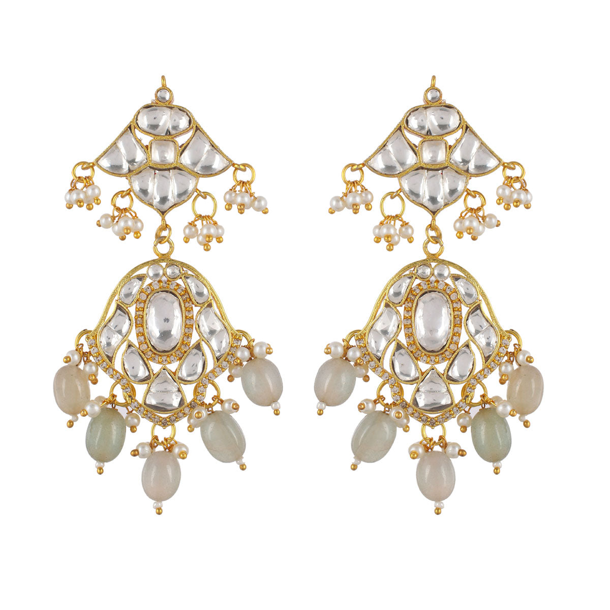 SJN022- Multi Colour Gold Plated Jadau Kundan Choker with Earrings