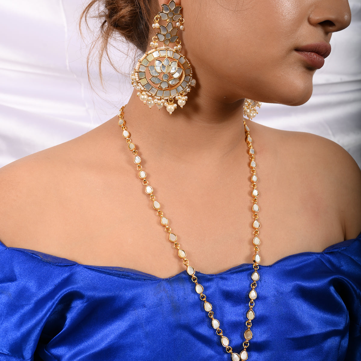 Antima Mother of Pearl Long Necklace Set