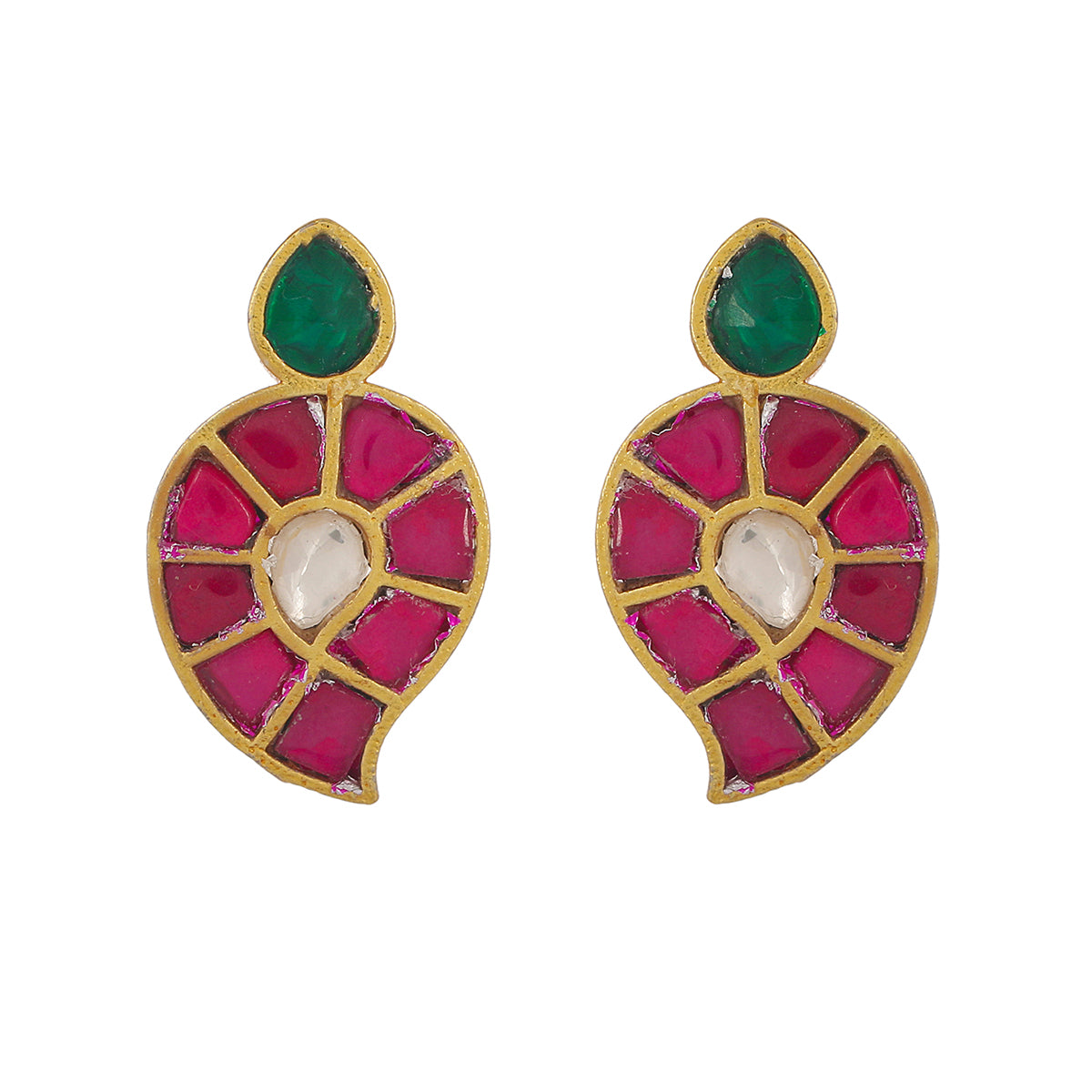 SJN0004- Multi Colour Gold Plated Jadau Kundan Hasli