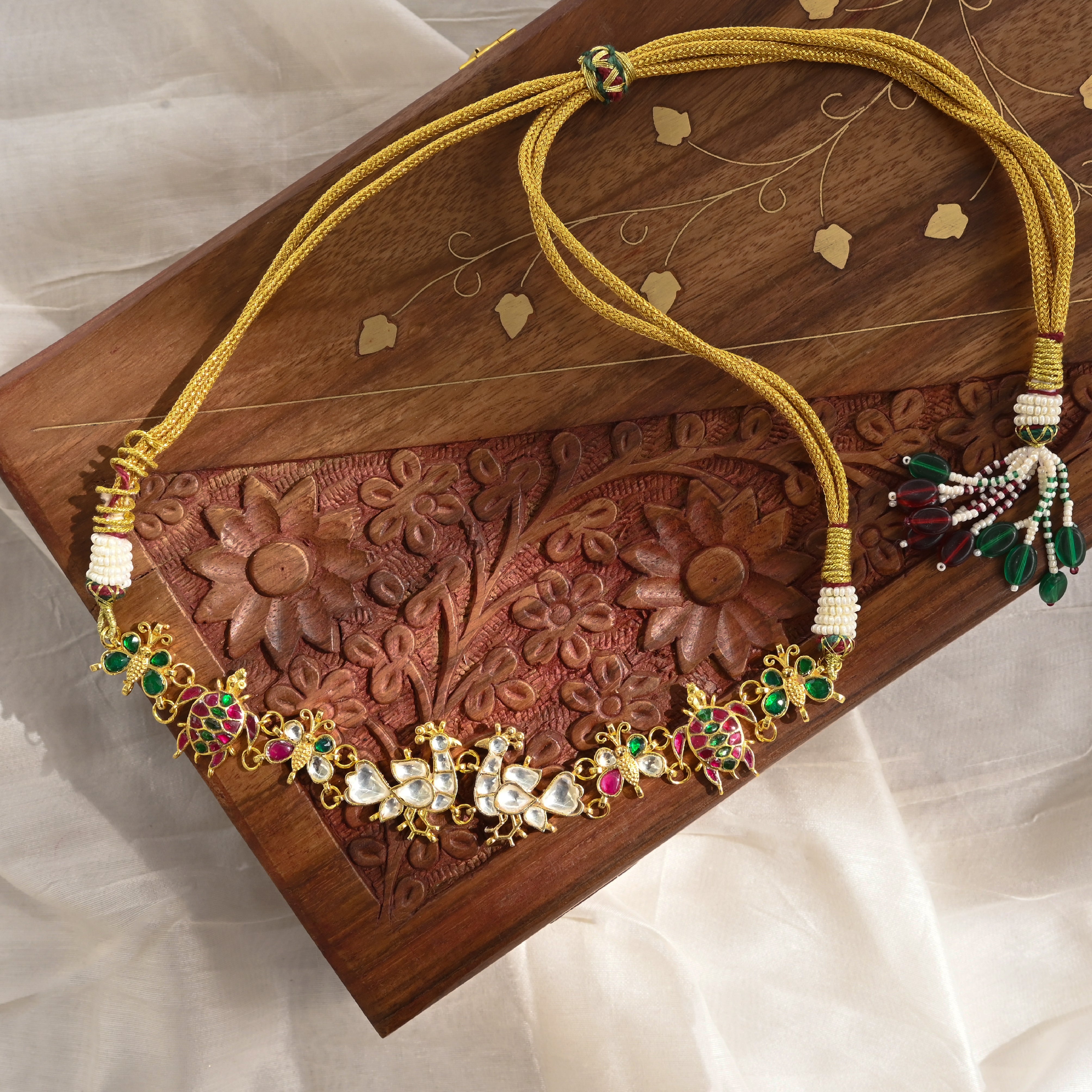 SJN1042- Multi Colour Gold Plated Jadau Kundan Motifs Choker