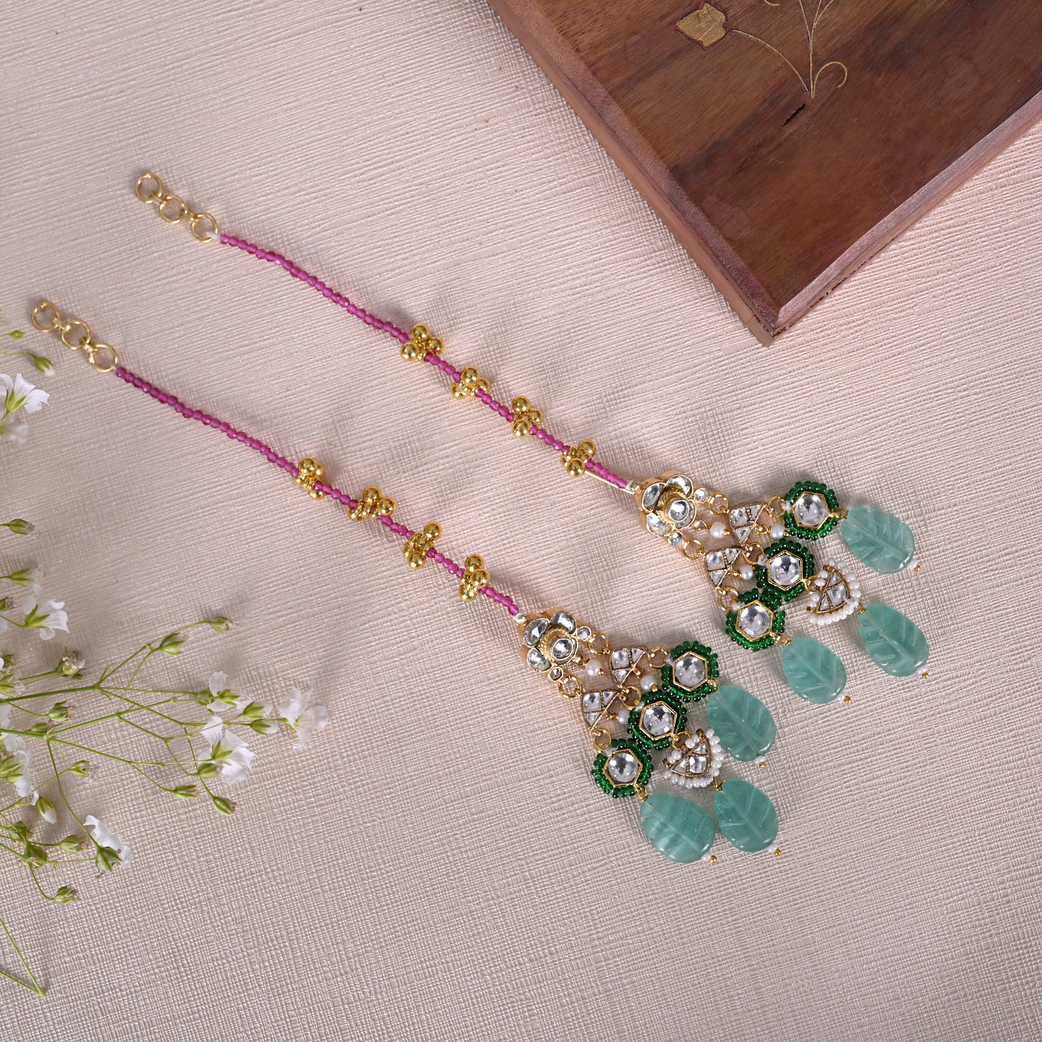 SJE1098- Multi Colour Gold Plated Jadau Kundan Dangler Earrings