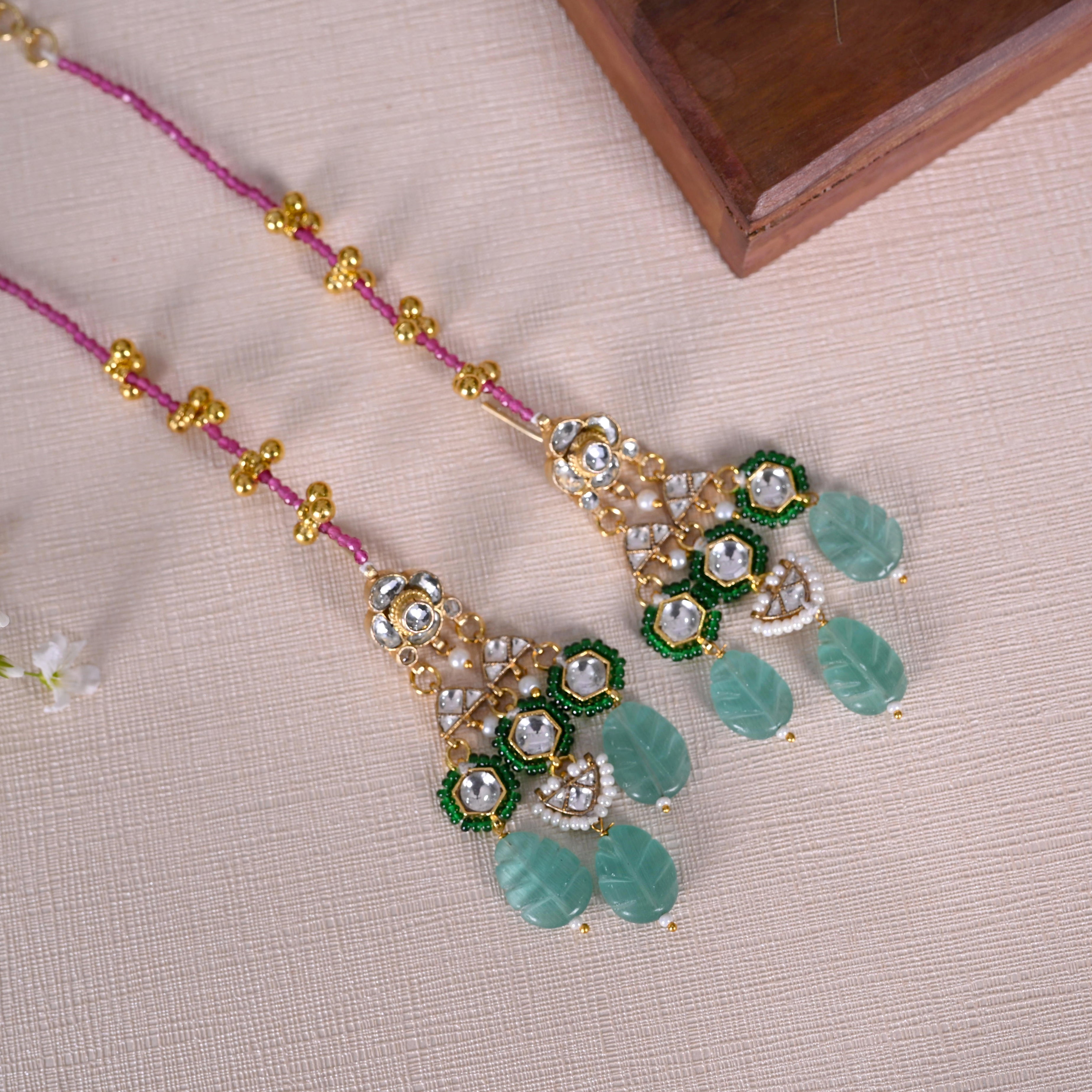 SJE1098- Multi Colour Gold Plated Jadau Kundan Dangler Earrings