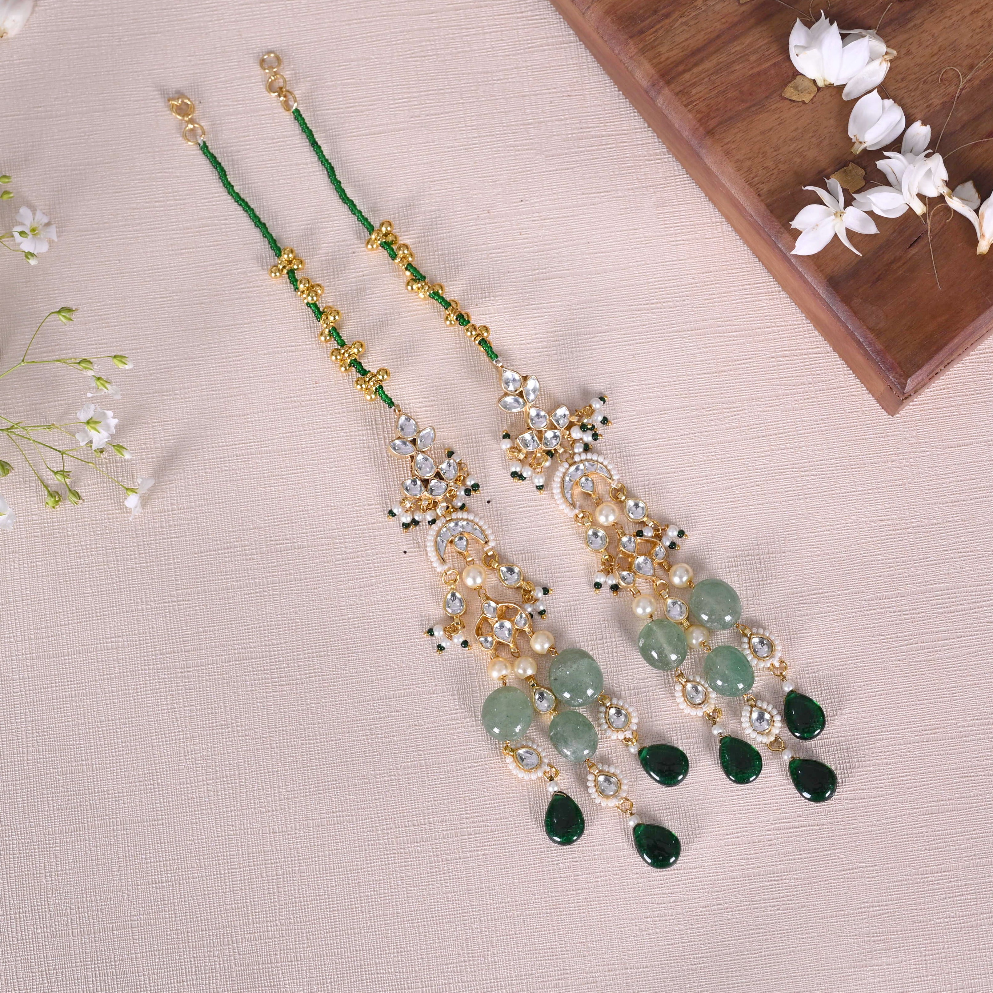 SJE1099- Multi Colour Gold Plated Jadau Kundan Dangler Earrings