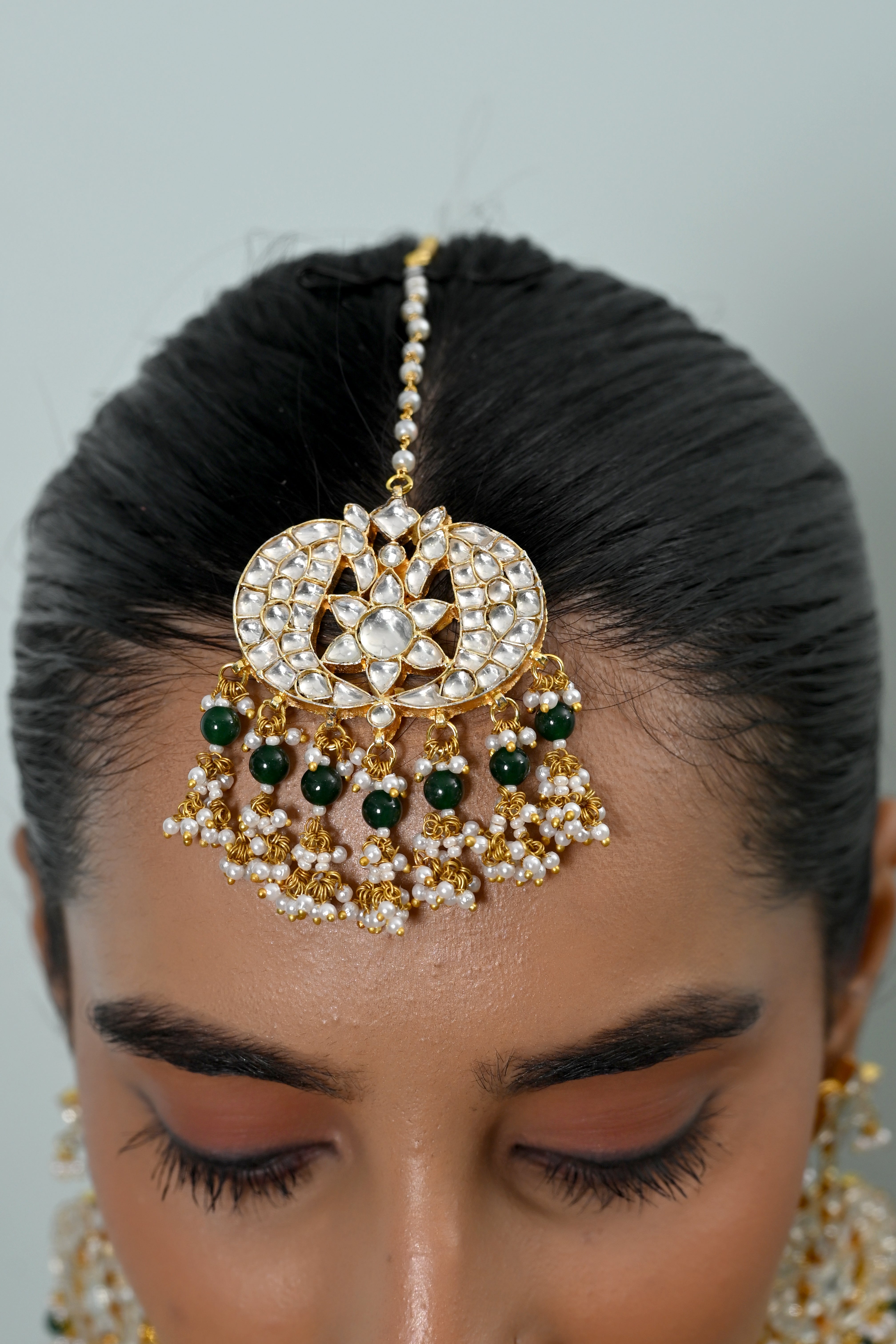 SJN1238- Pink And White Colour Gold Plated Jadau Kundan Choker with Earrings