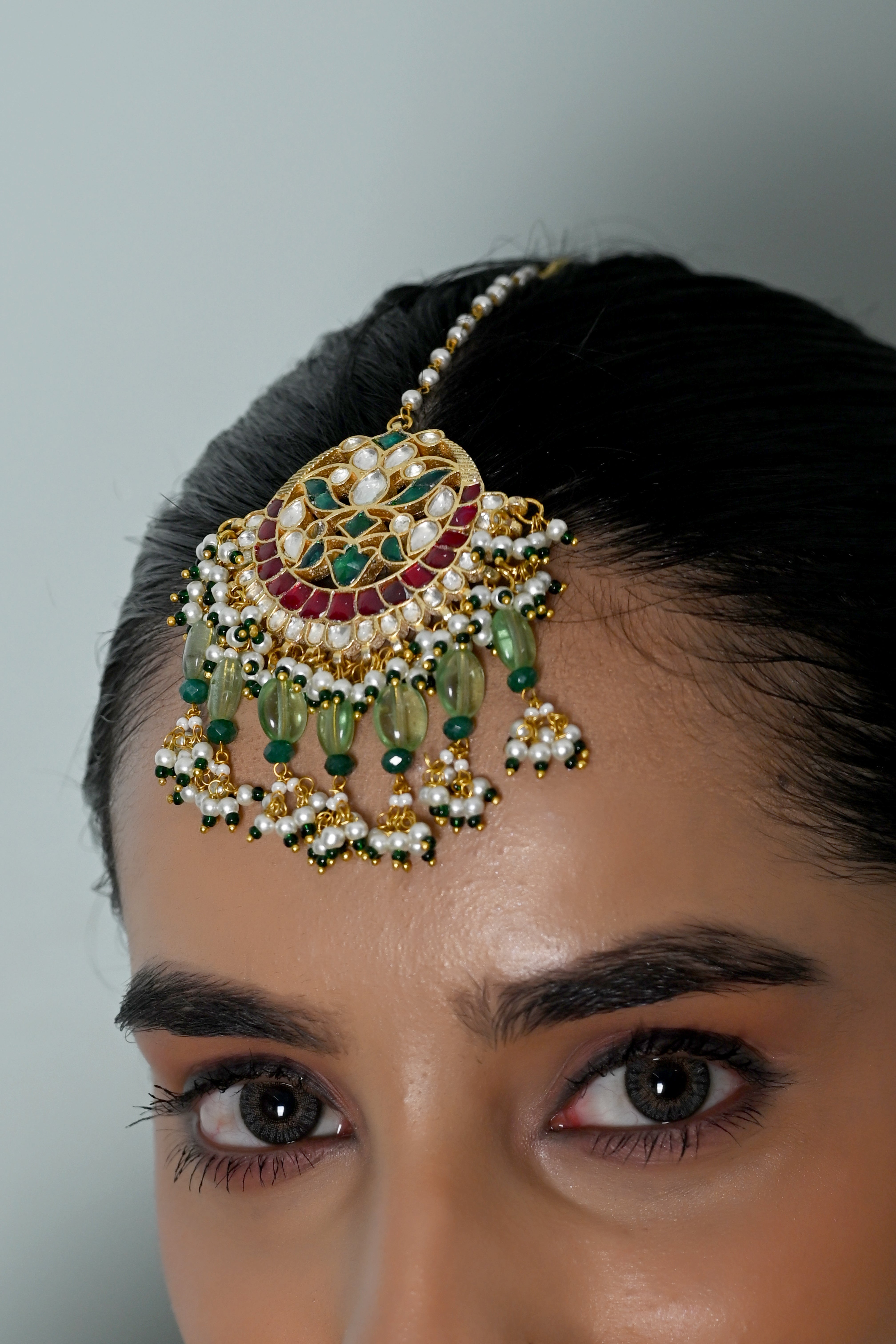 SJN1242- White Colour Gold Plated Jadau Kundan Necklace Set