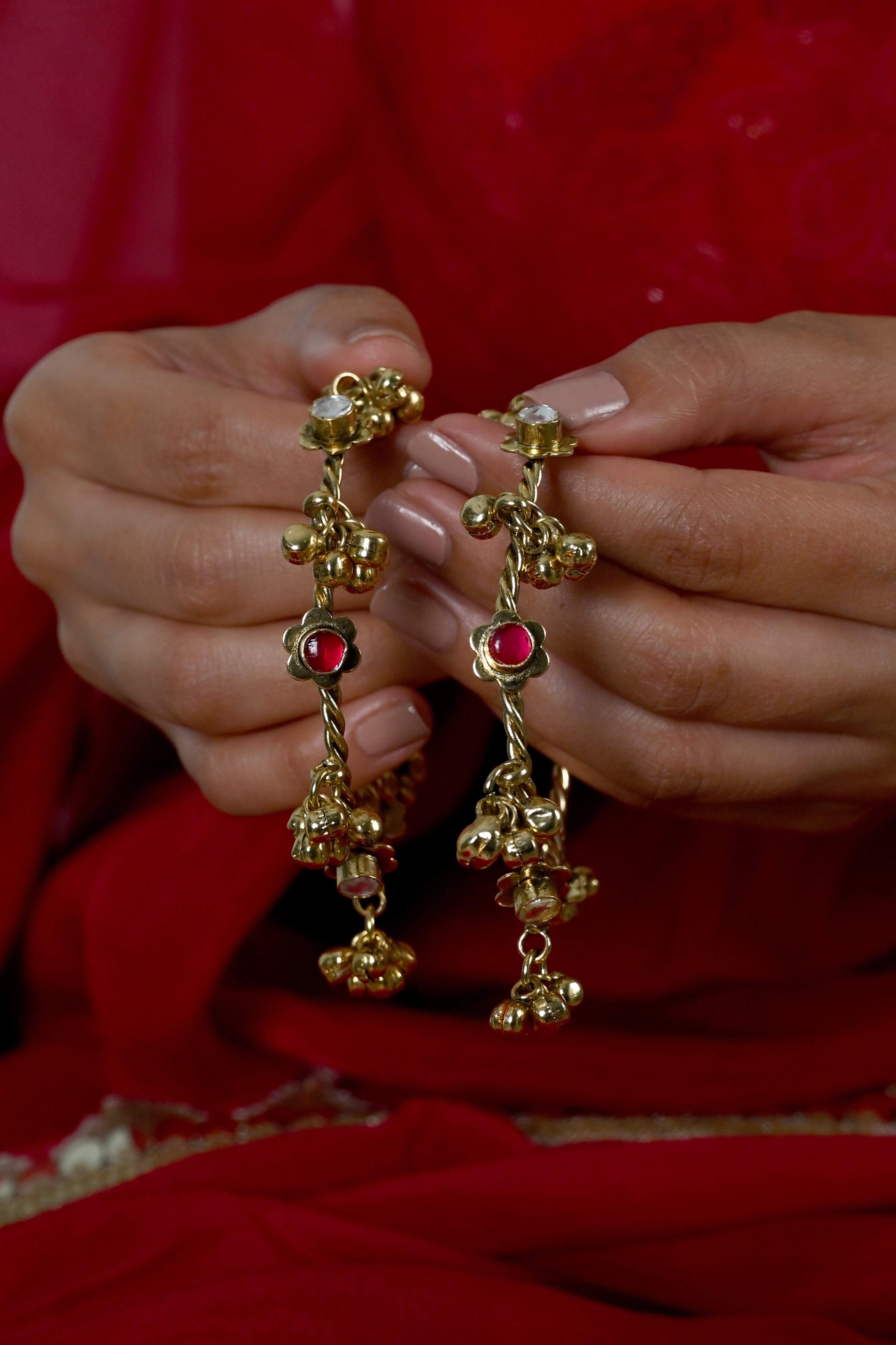 SJB1034- Pink And White Colour Gold Plated Jadau Kundan Bangle