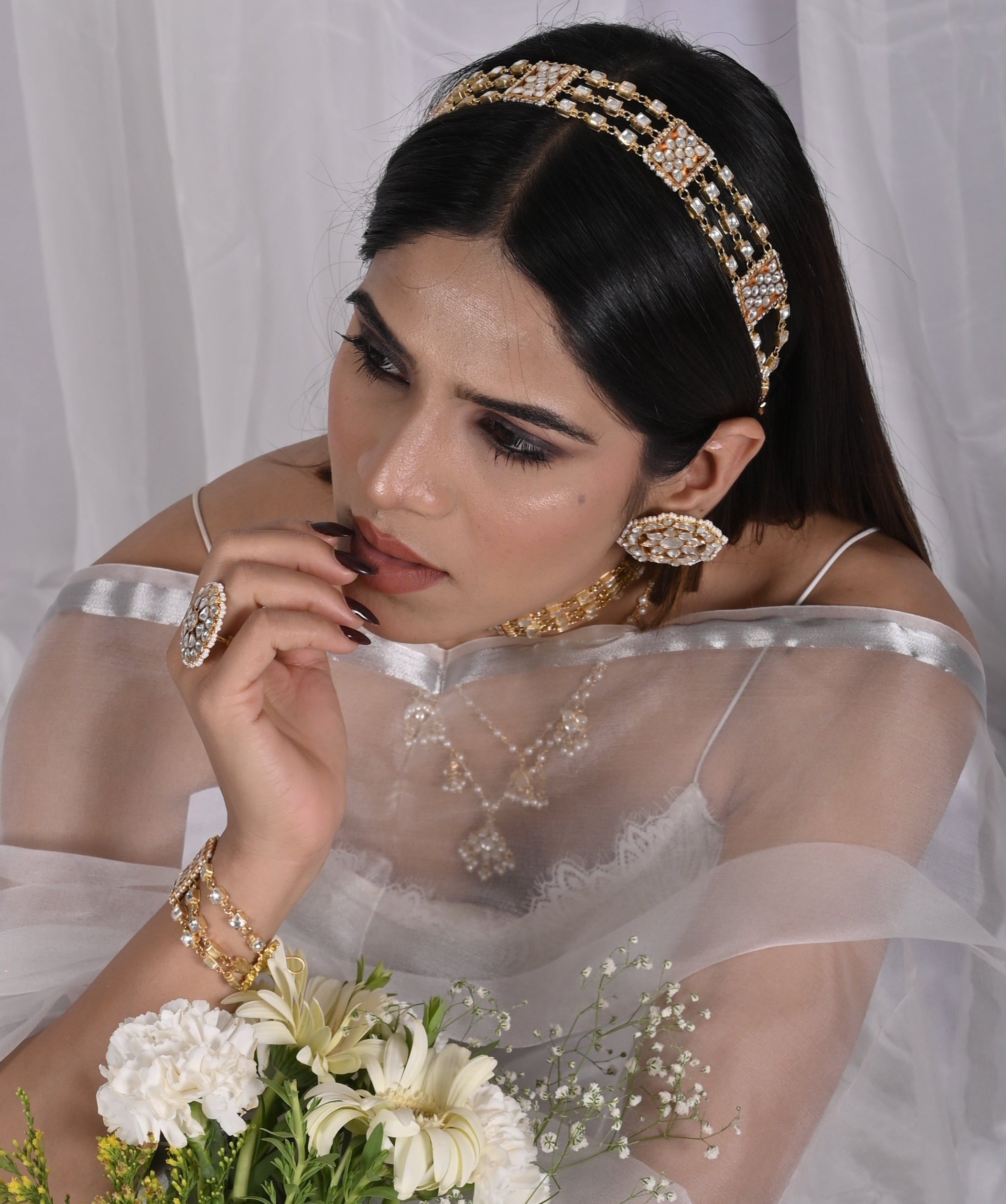 StargazerLily Kundan Headband/Sheeshphool