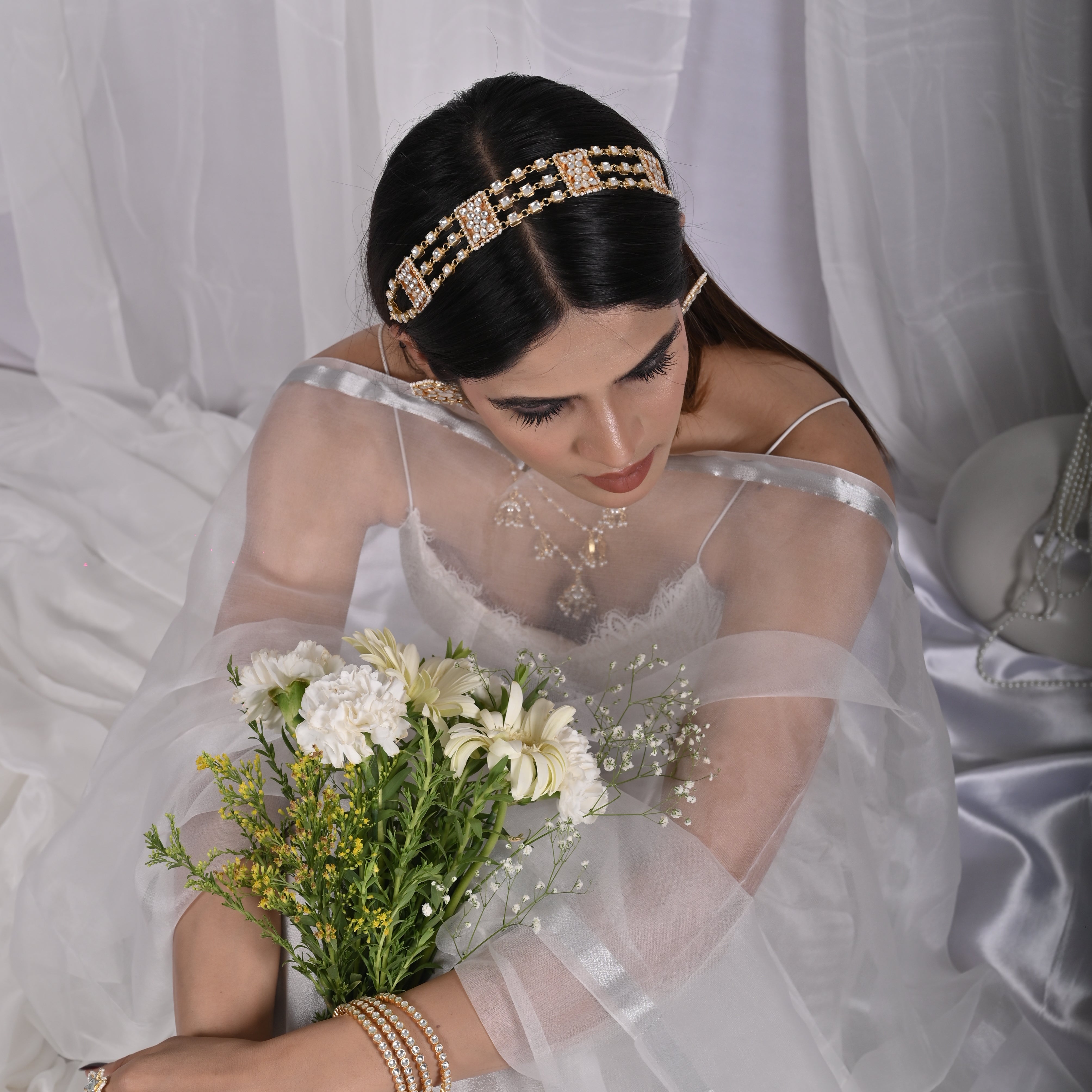 StargazerLily Kundan Headband/Sheeshphool
