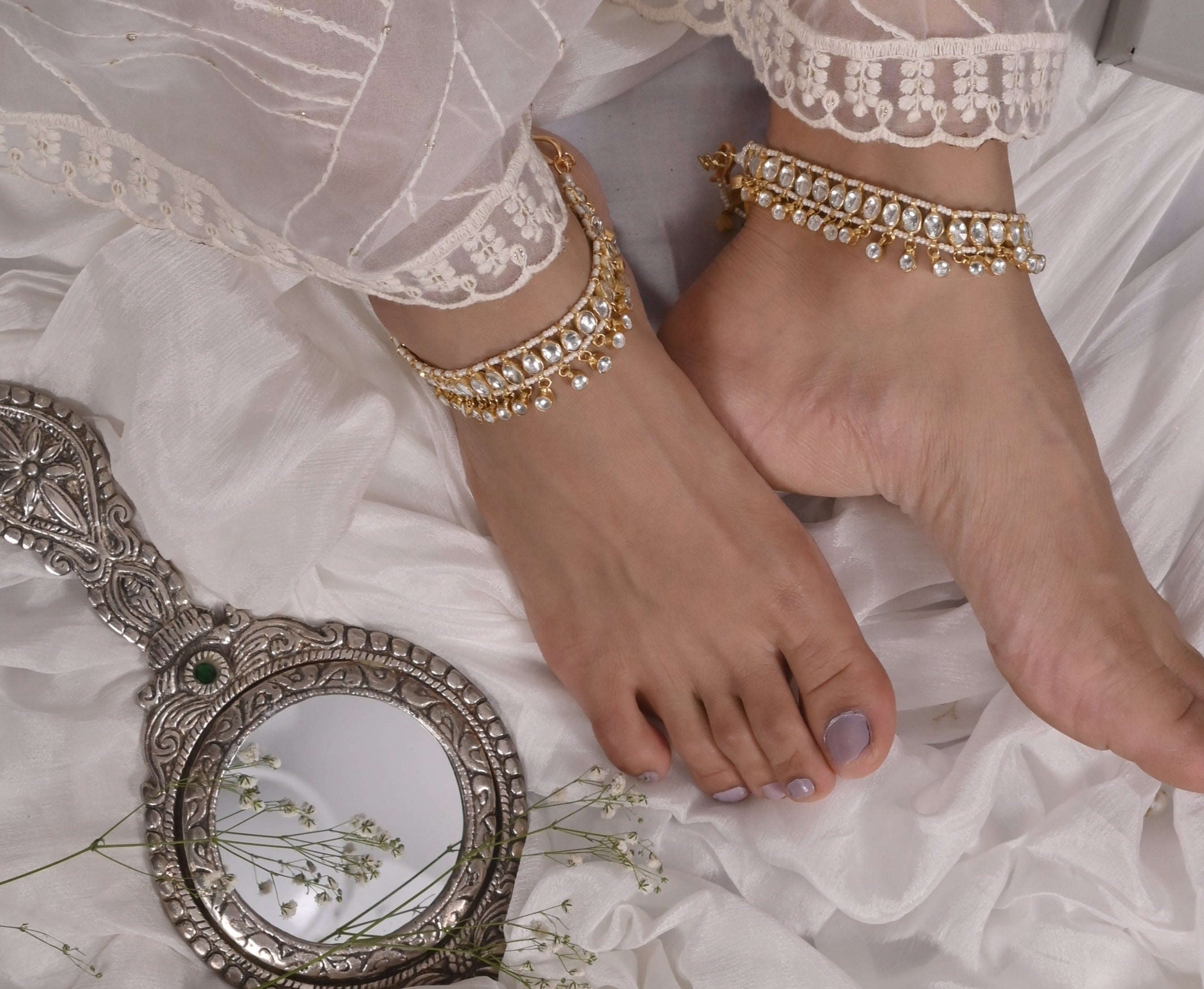 Carlos  Kundan Anklets