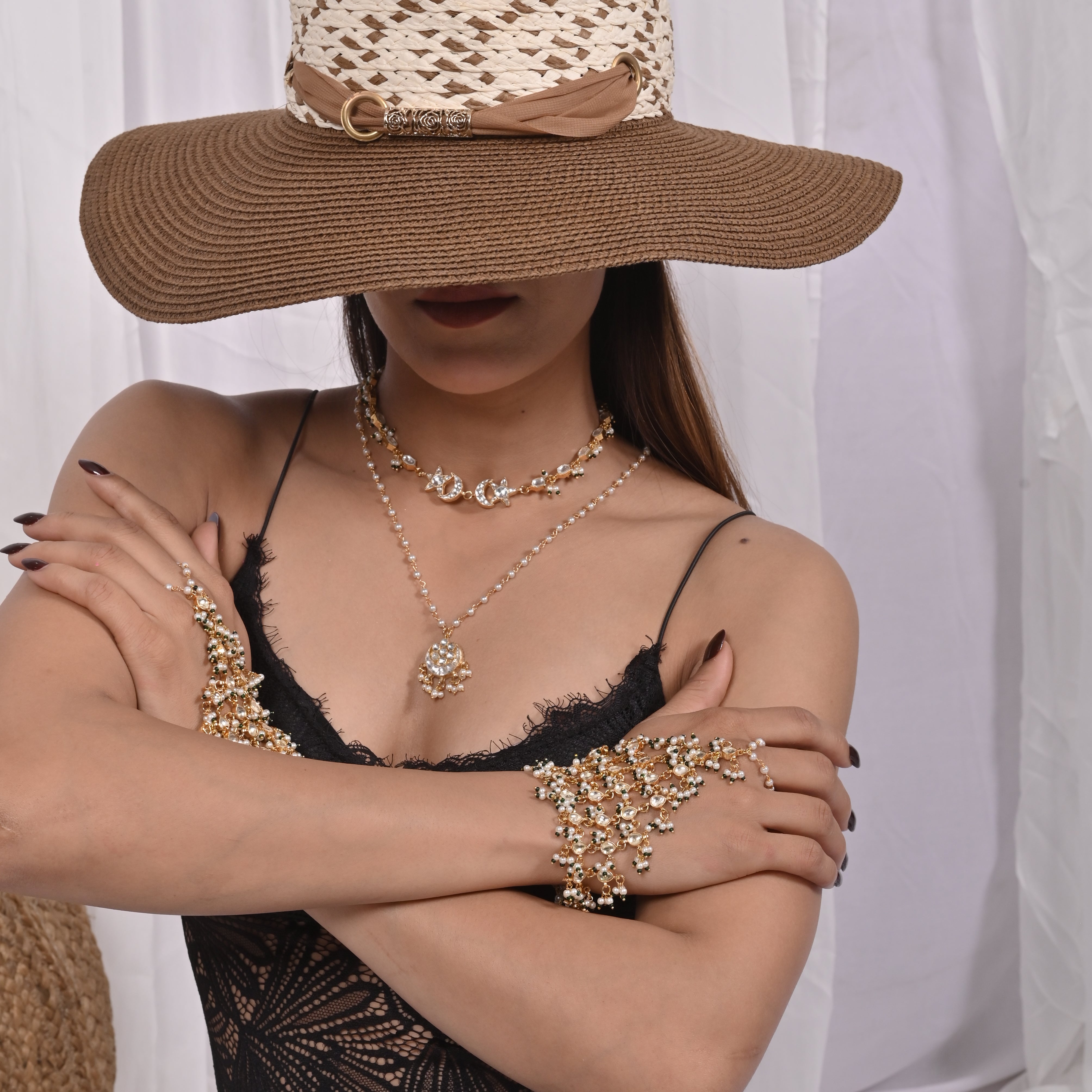 Kai Kundan Choker Pandent Layered Set