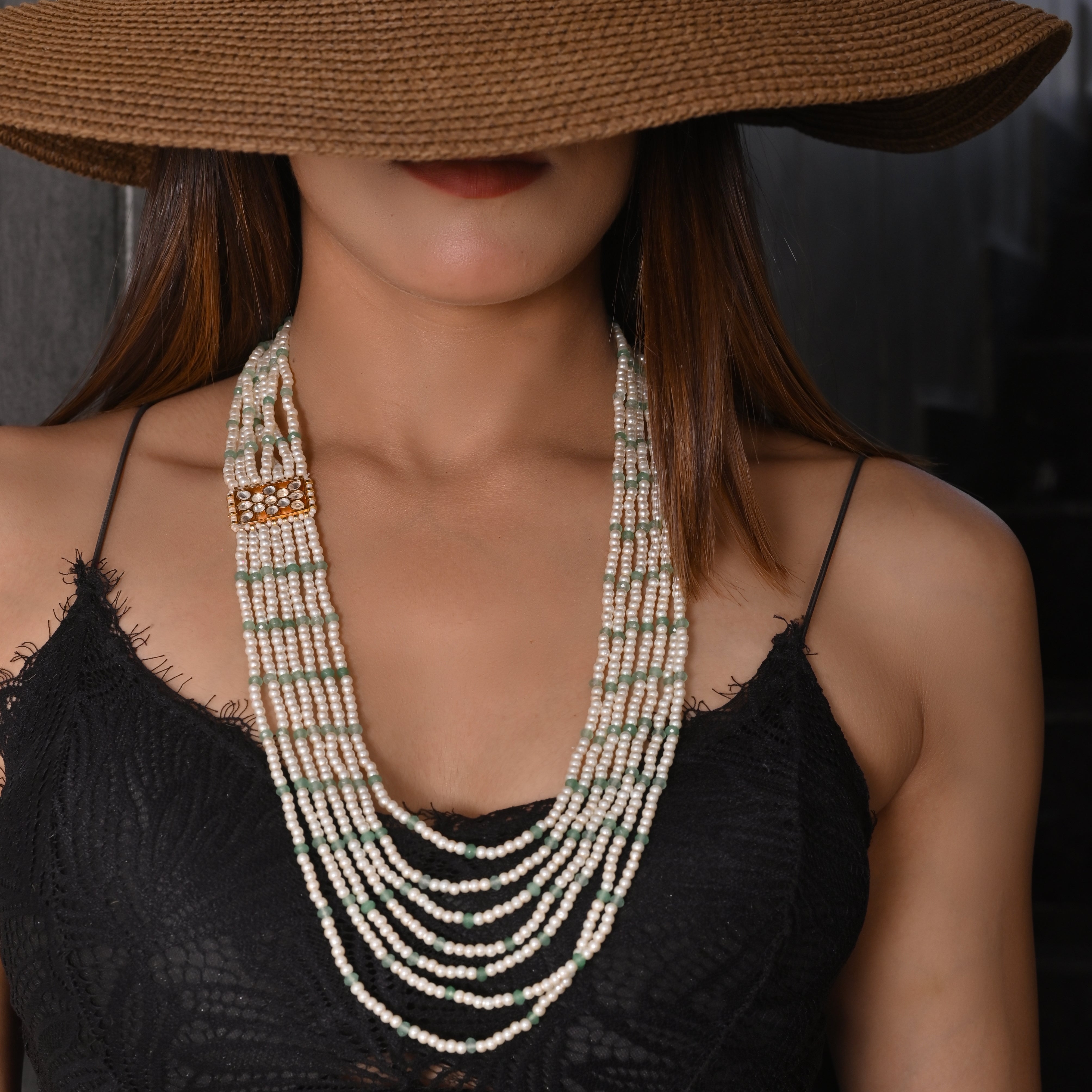Keshavi Pearl Layered Motif Maala
