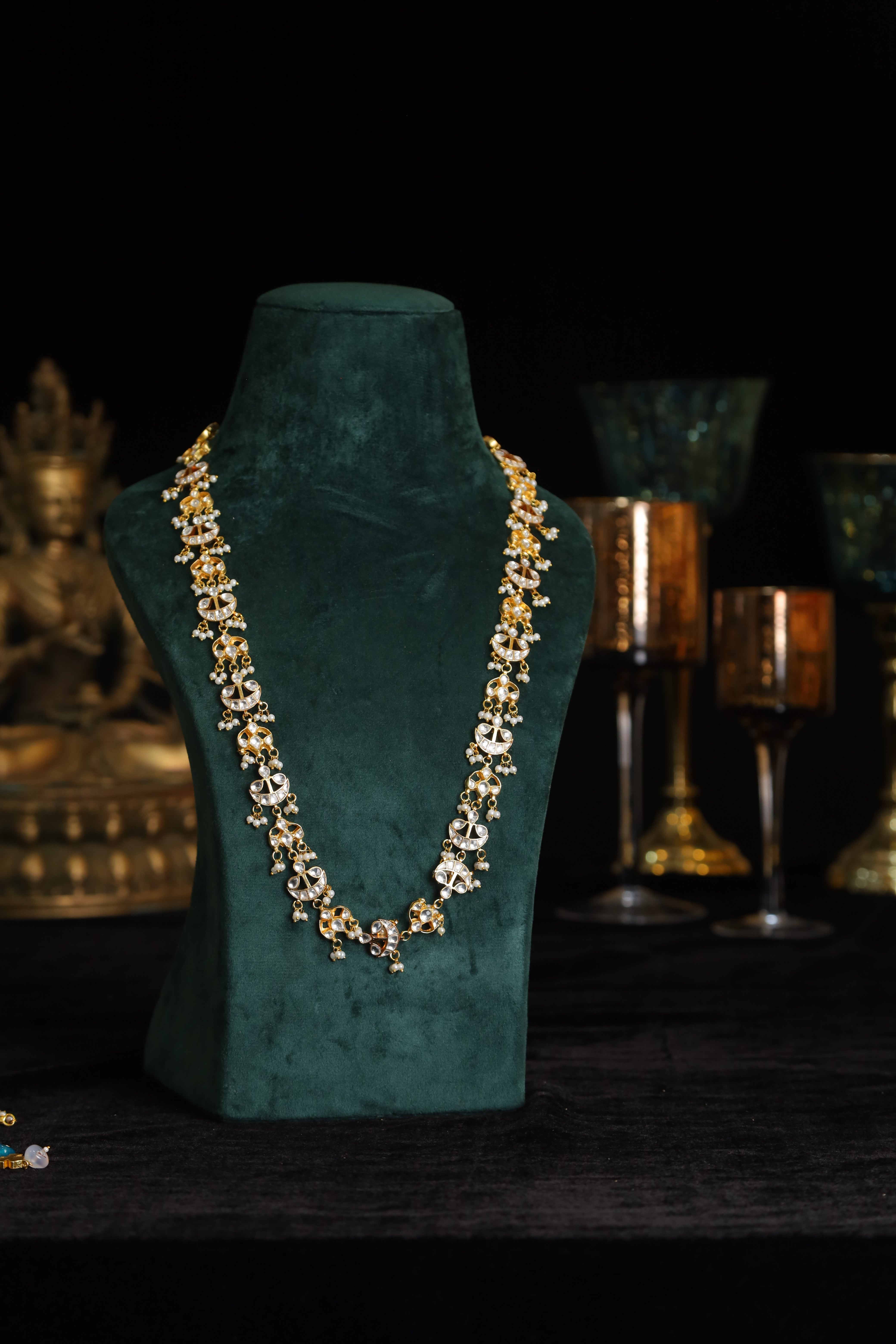 SJN1168- White Colour Gold Plated Jadau Kundan Pendant