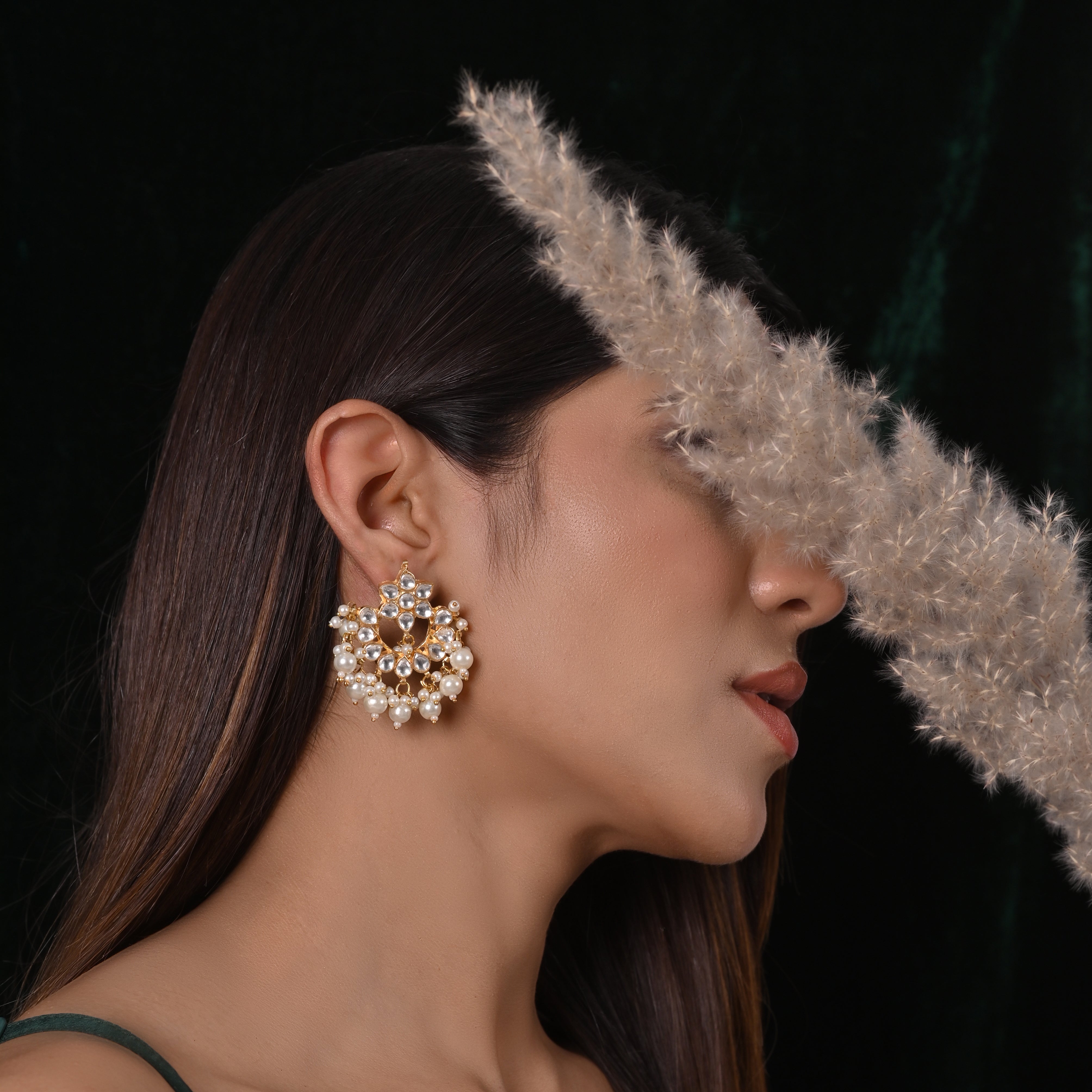Ramya Star Kundan Studs Earrings